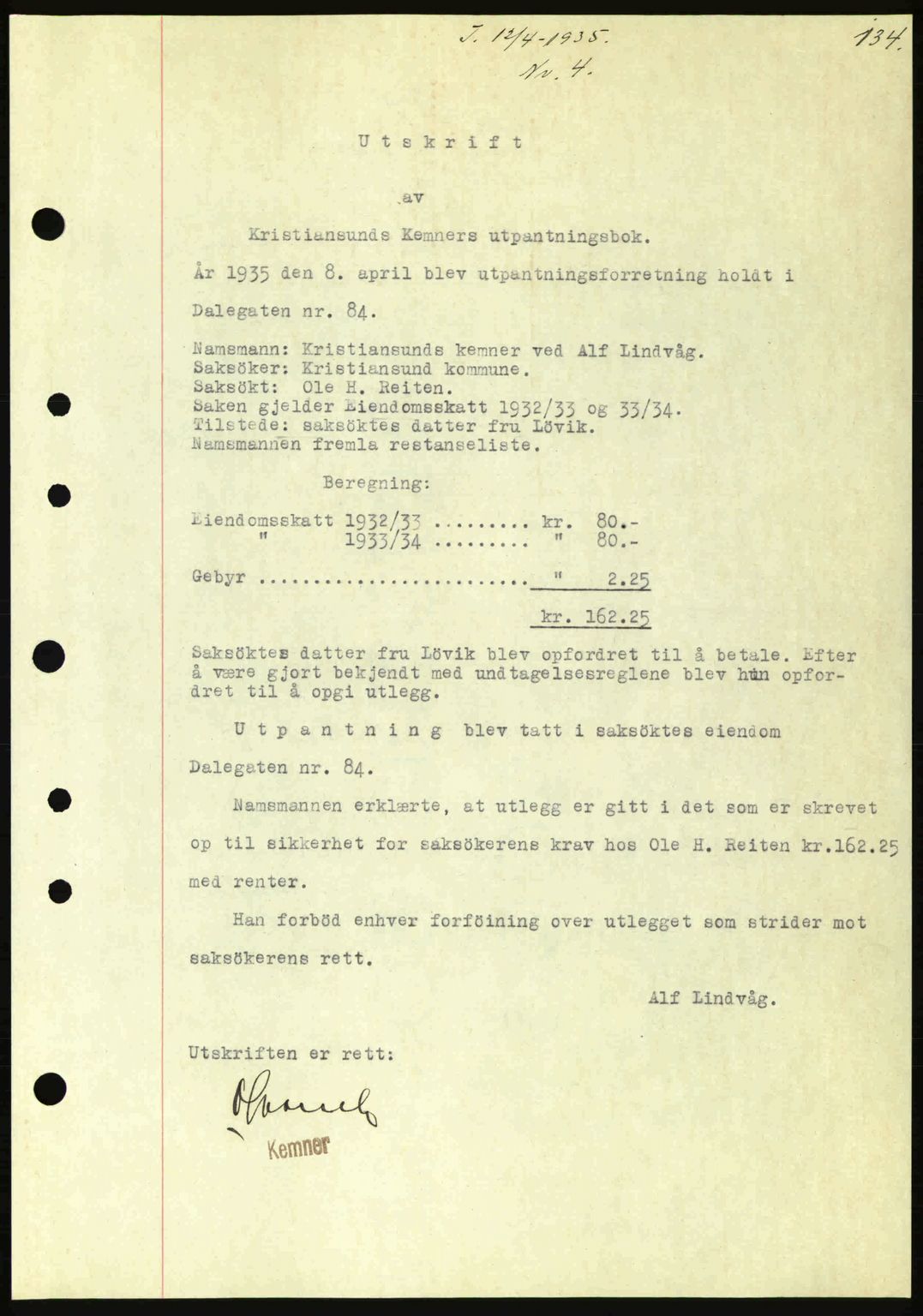 Kristiansund byfogd, SAT/A-4587/A/27: Pantebok nr. 28, 1934-1936, Tingl.dato: 12.04.1935