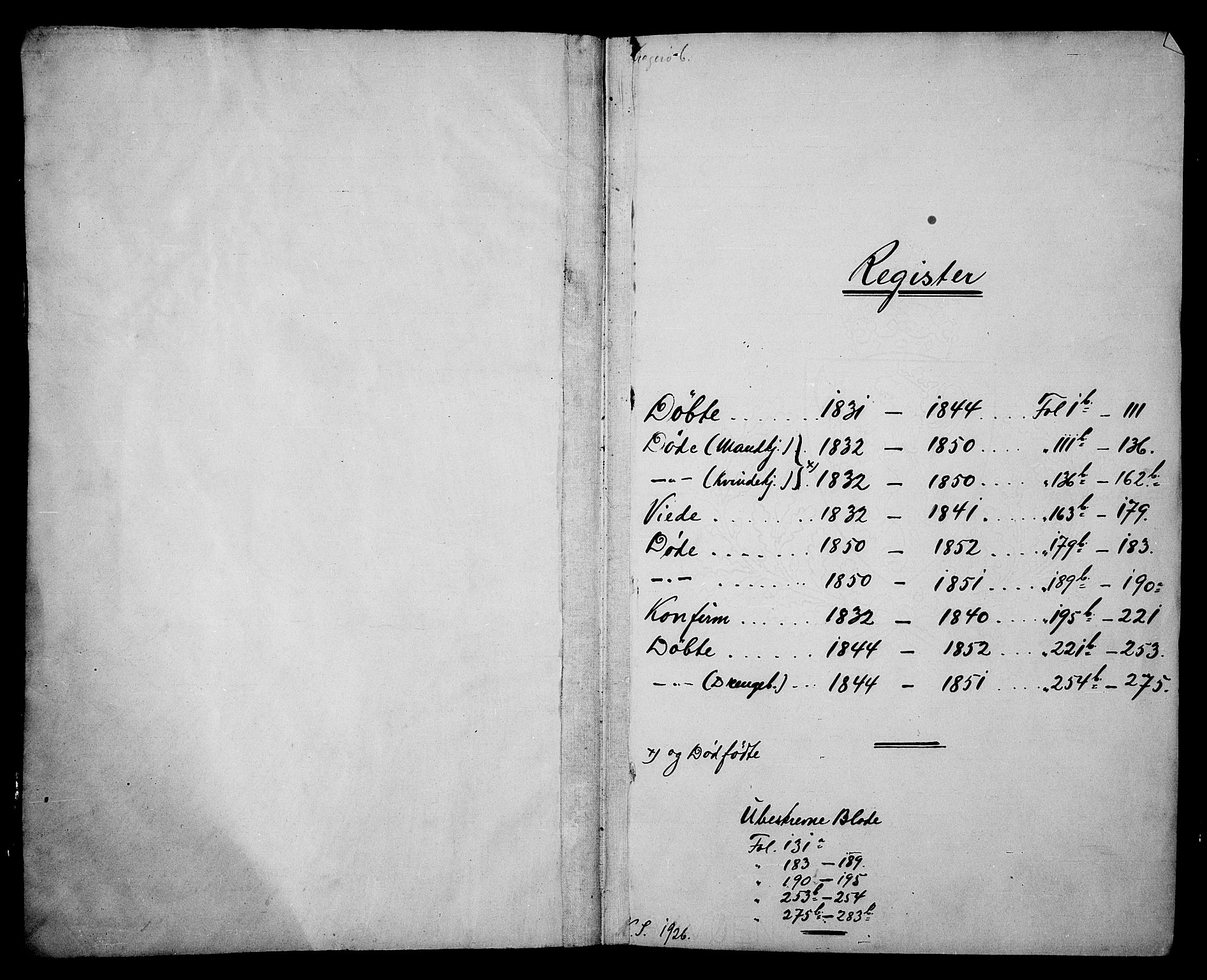 Kragerø kirkebøker, SAKO/A-278/G/Ga/L0003: Klokkerbok nr. 3, 1832-1852