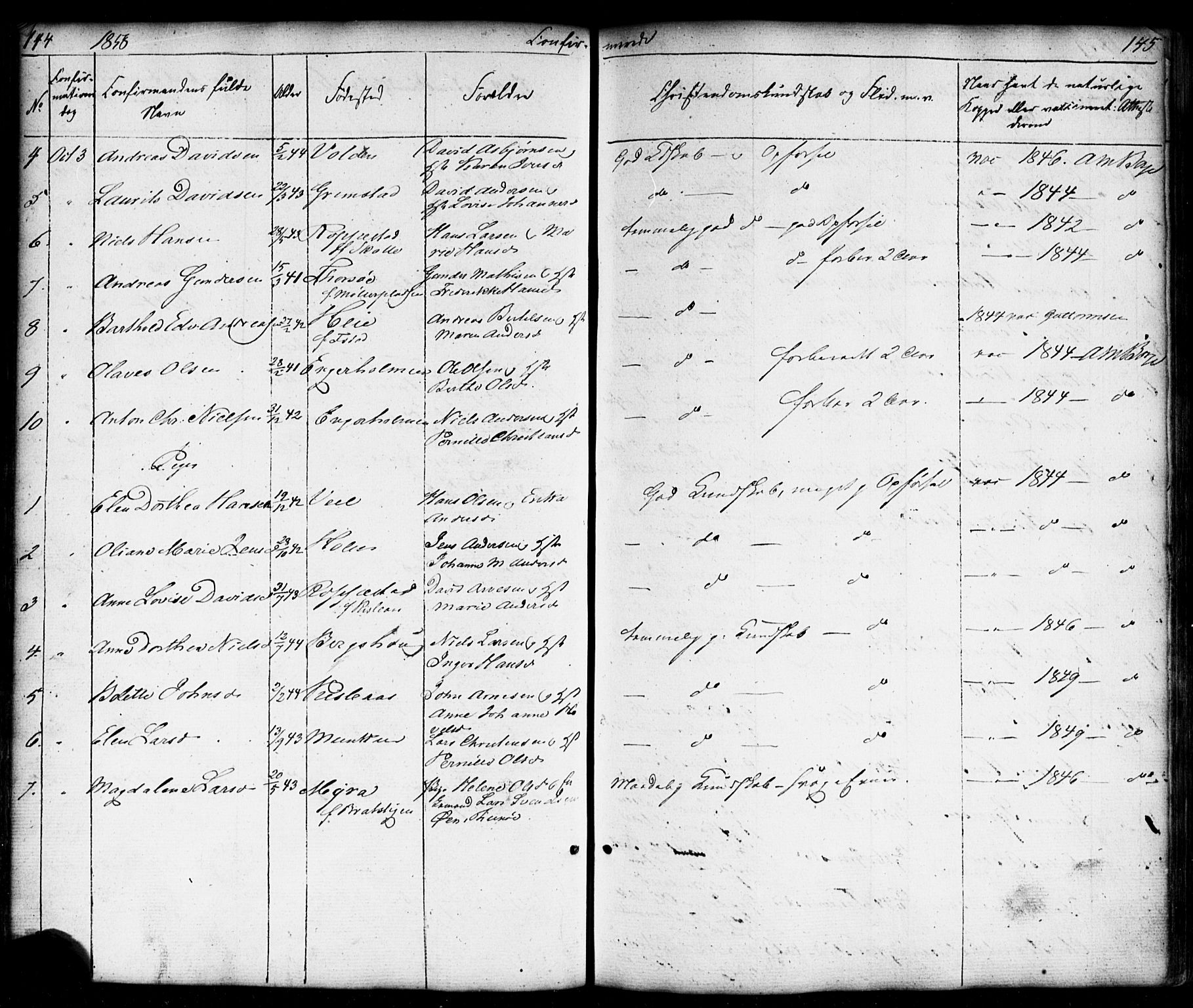 Borge prestekontor Kirkebøker, SAO/A-10903/F/Fb/L0002: Ministerialbok nr. II 2, 1853-1877, s. 144-145