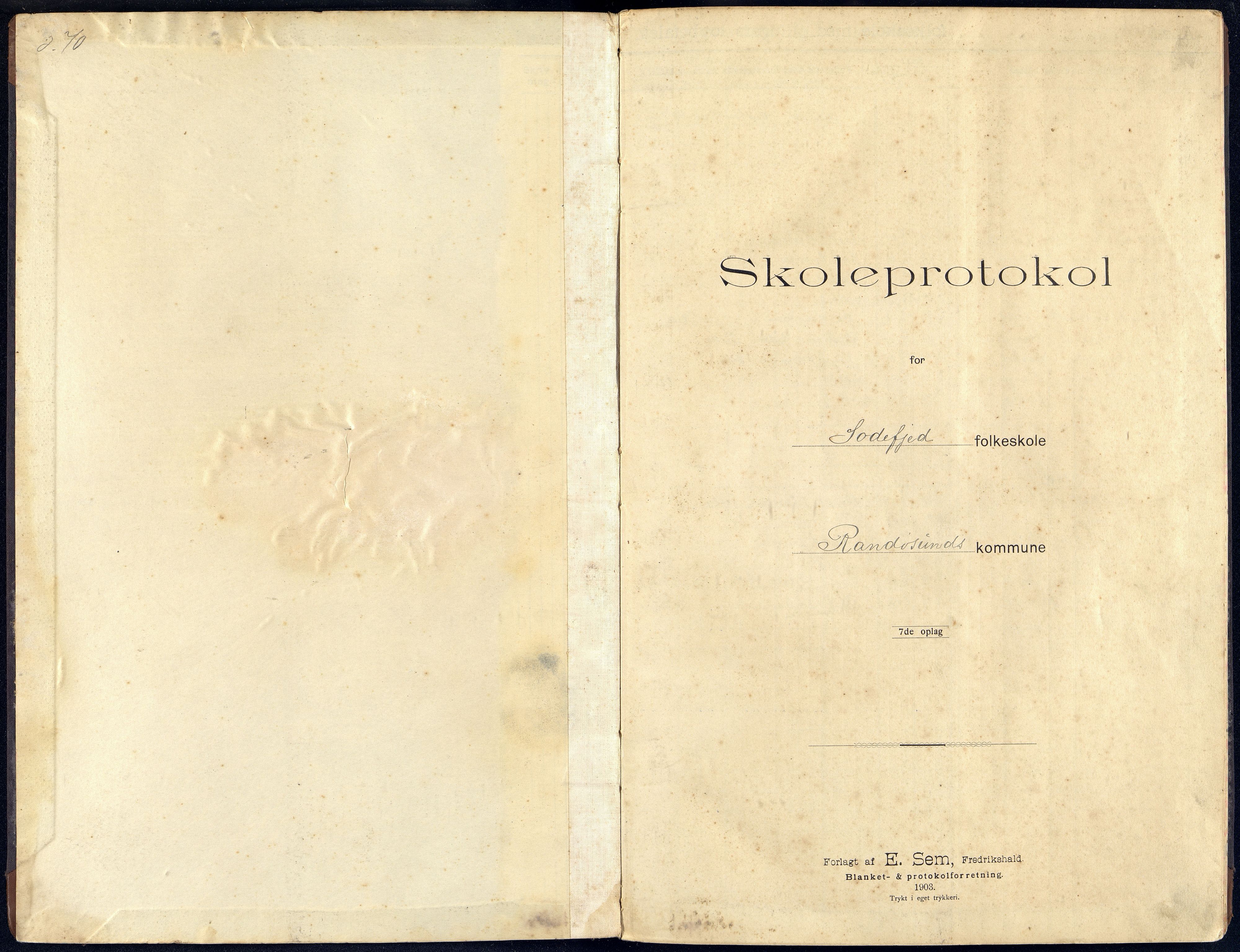 Randesund kommune - Sodefjed Skolekrets, ARKSOR/1001RA550/H/L0001/0001: Skoleprotokoller og avgangsvitnemålprotokoll / Skoleprotokoll, 1904-1907