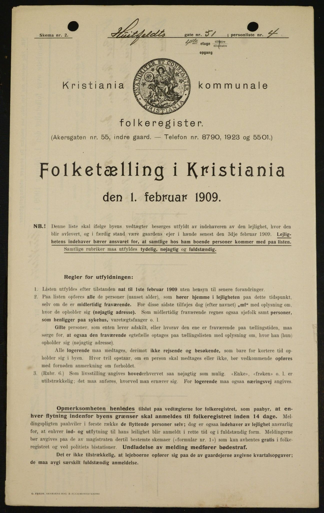 OBA, Kommunal folketelling 1.2.1909 for Kristiania kjøpstad, 1909, s. 38348