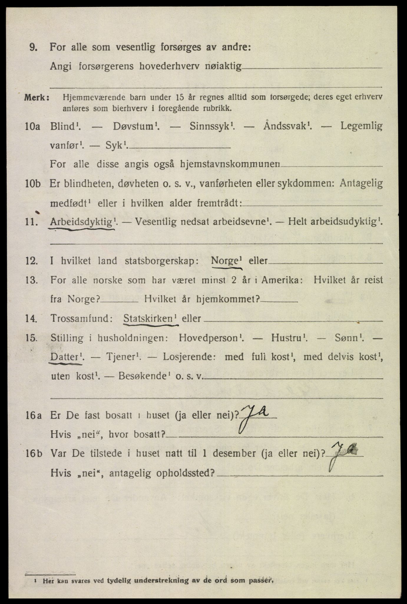 SAK, Folketelling 1920 for 1026 Åseral herred, 1920, s. 2485