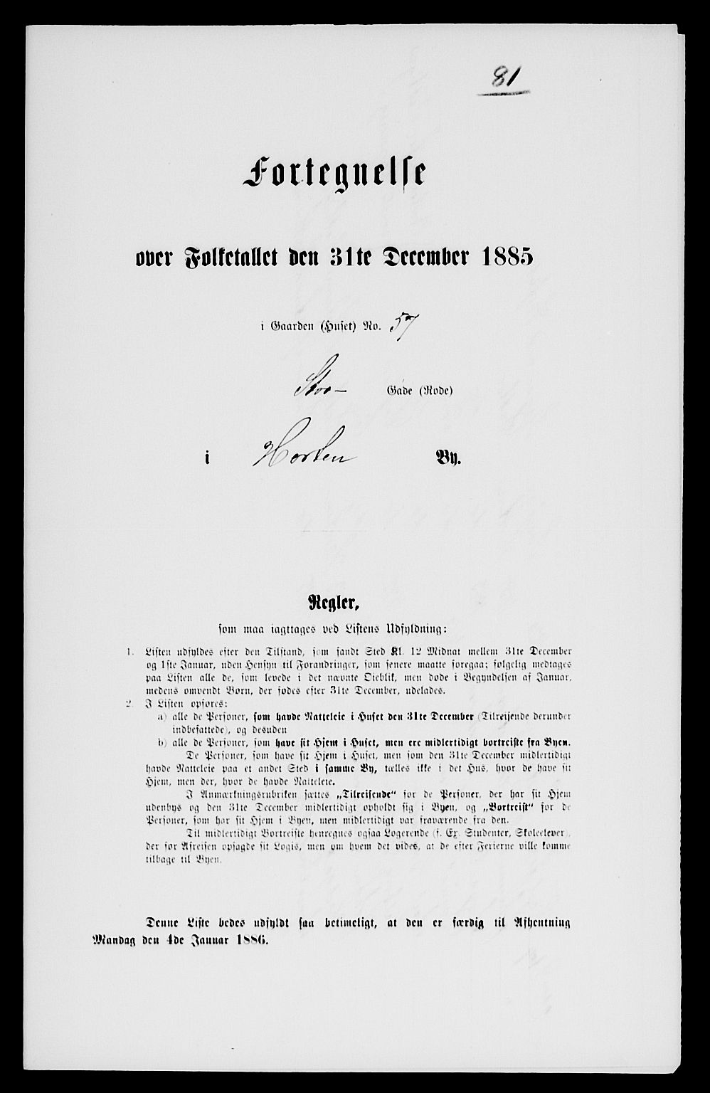 SAKO, Folketelling 1885 for 0703 Horten ladested, 1885, s. 162