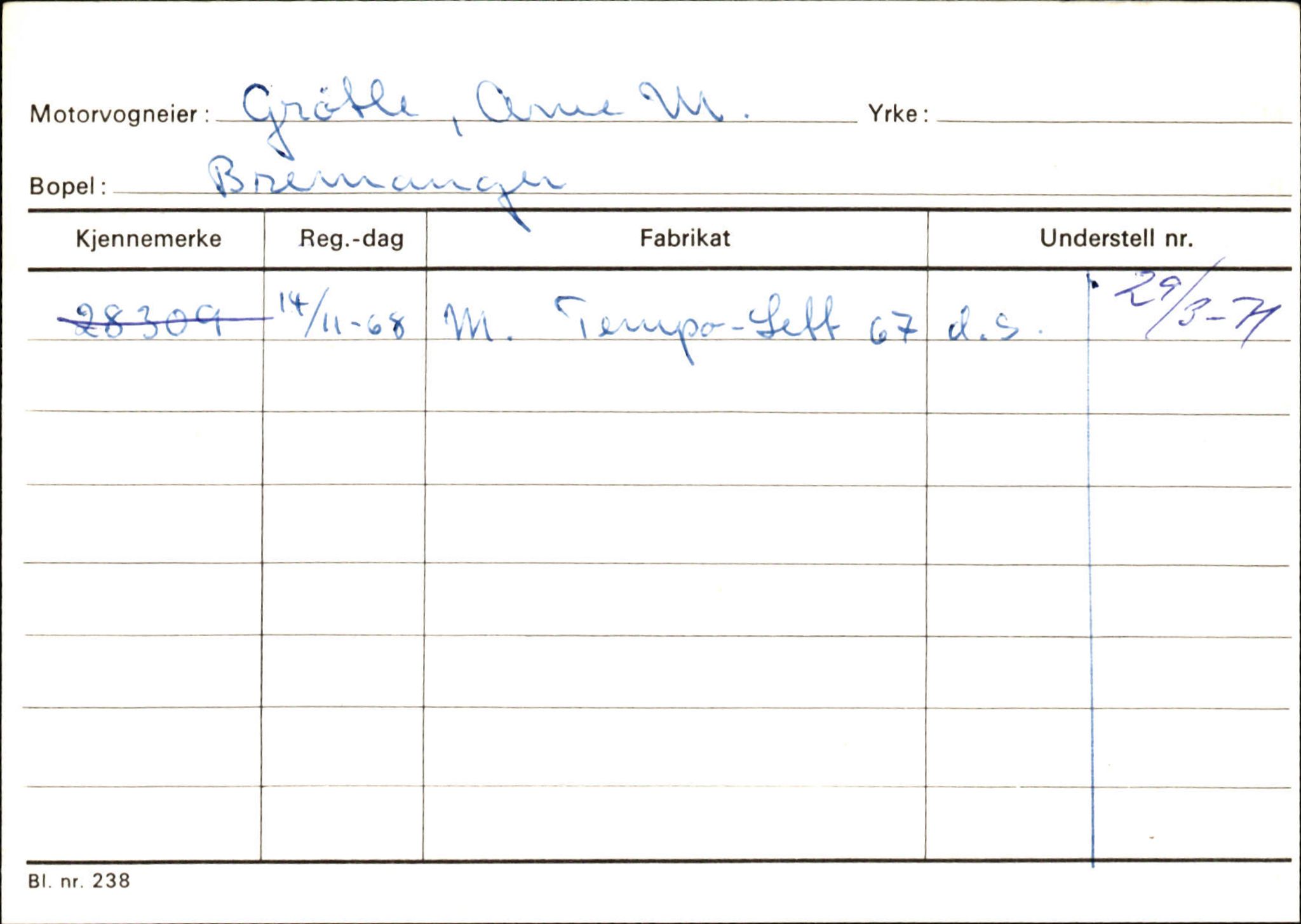 Statens vegvesen, Sogn og Fjordane vegkontor, AV/SAB-A-5301/4/F/L0133: Eigarregister Bremanger A-Å. Gaular A-H, 1945-1975, s. 557