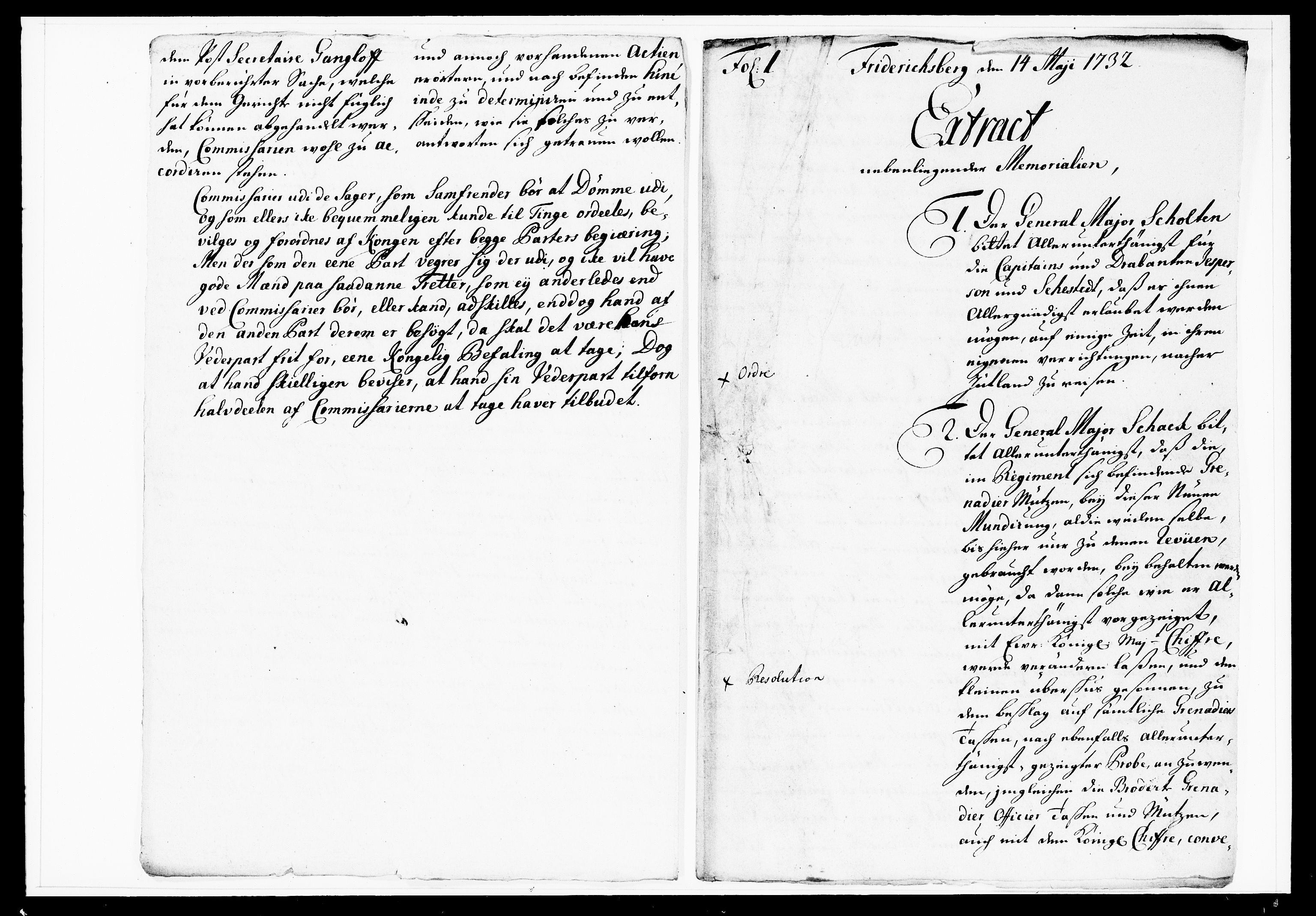 Krigskollegiet, Krigskancelliet, DRA/A-0006/-/1103-1107: Refererede sager, 1732, s. 128