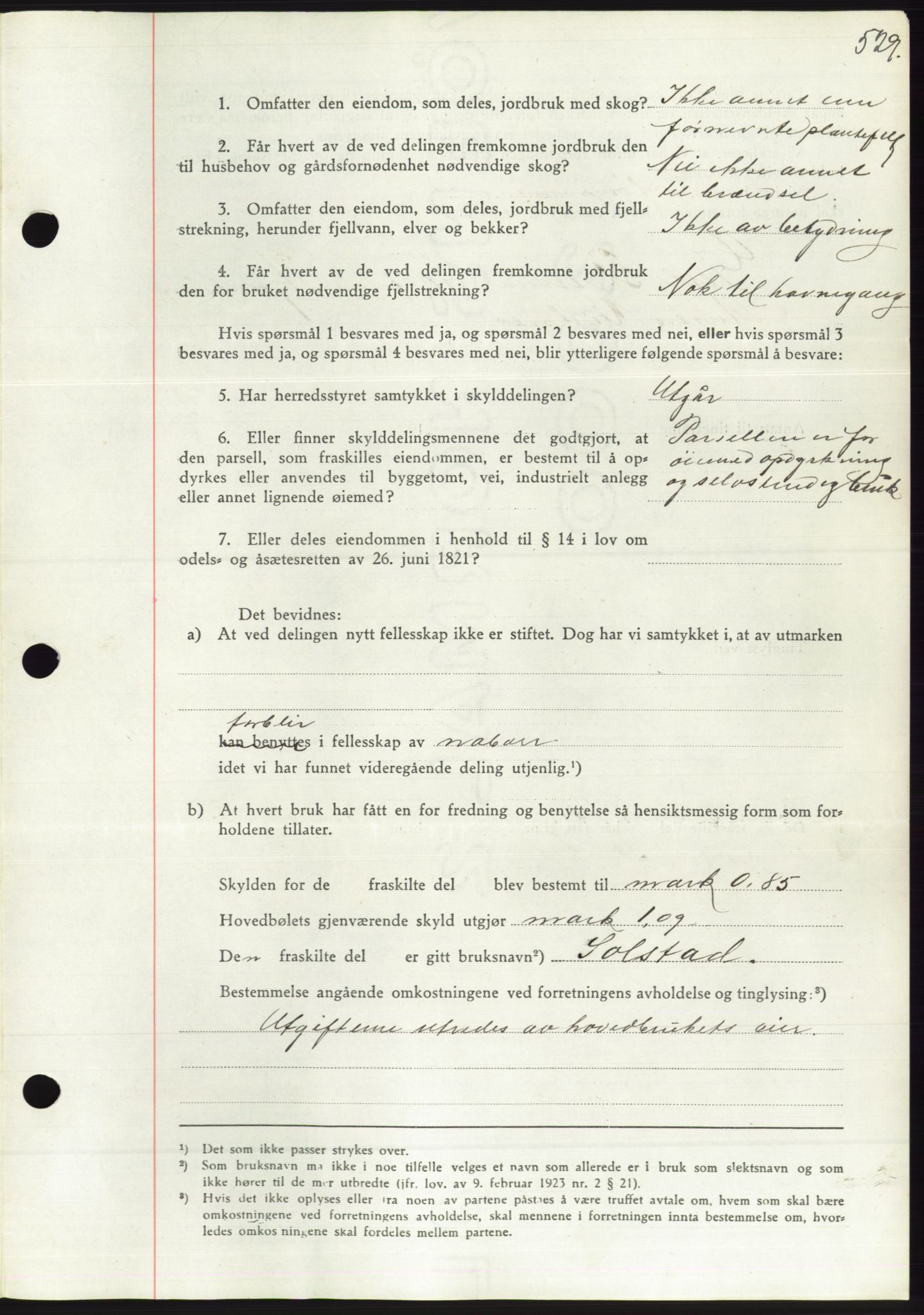 Søre Sunnmøre sorenskriveri, AV/SAT-A-4122/1/2/2C/L0071: Pantebok nr. 65, 1941-1941, Dagboknr: 1079/1941