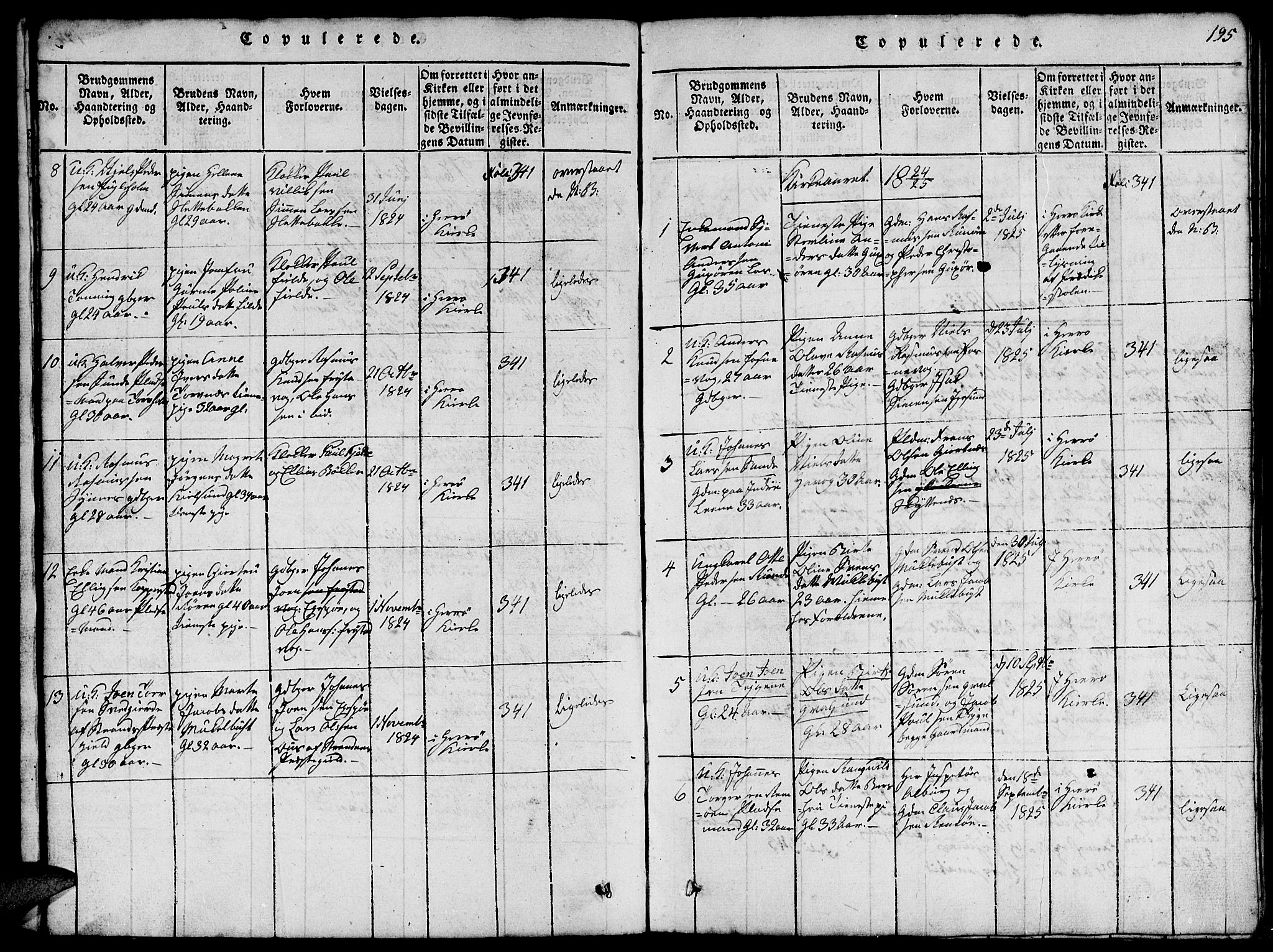 Ministerialprotokoller, klokkerbøker og fødselsregistre - Møre og Romsdal, SAT/A-1454/507/L0078: Klokkerbok nr. 507C01, 1816-1840, s. 195