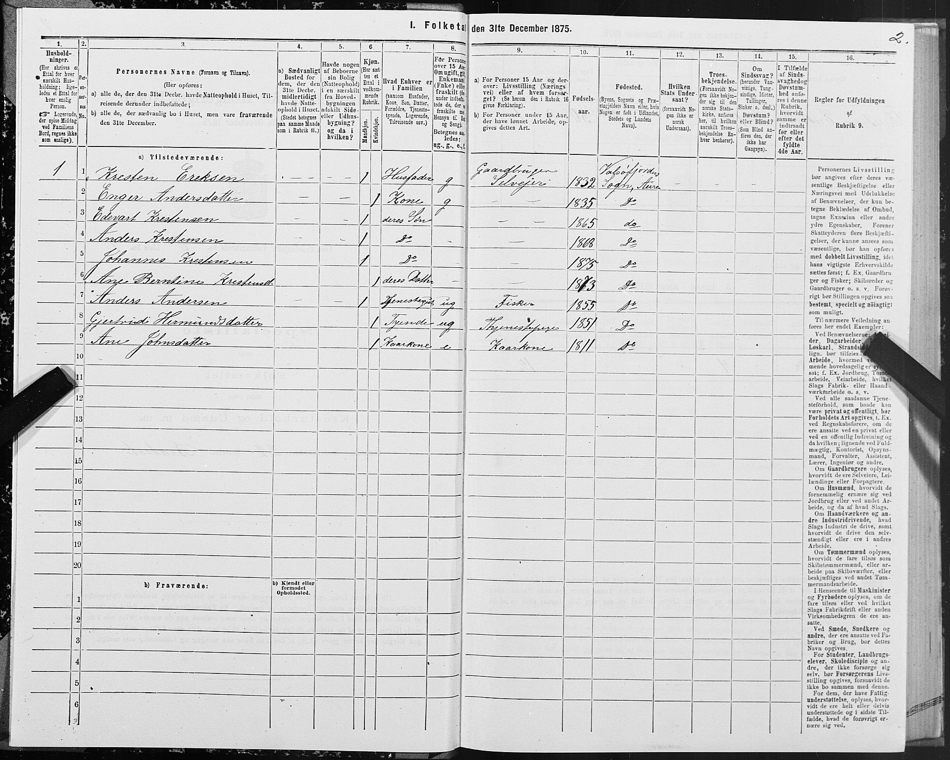 SAT, Folketelling 1875 for 1569P Aure prestegjeld, 1875, s. 5002