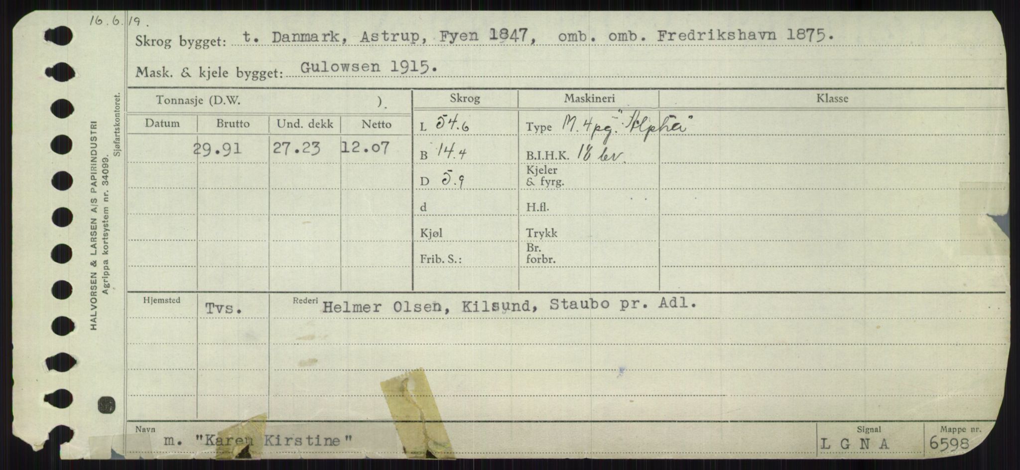 Sjøfartsdirektoratet med forløpere, Skipsmålingen, AV/RA-S-1627/H/Ha/L0003/0001: Fartøy, Hilm-Mar / Fartøy, Hilm-Kol, s. 679