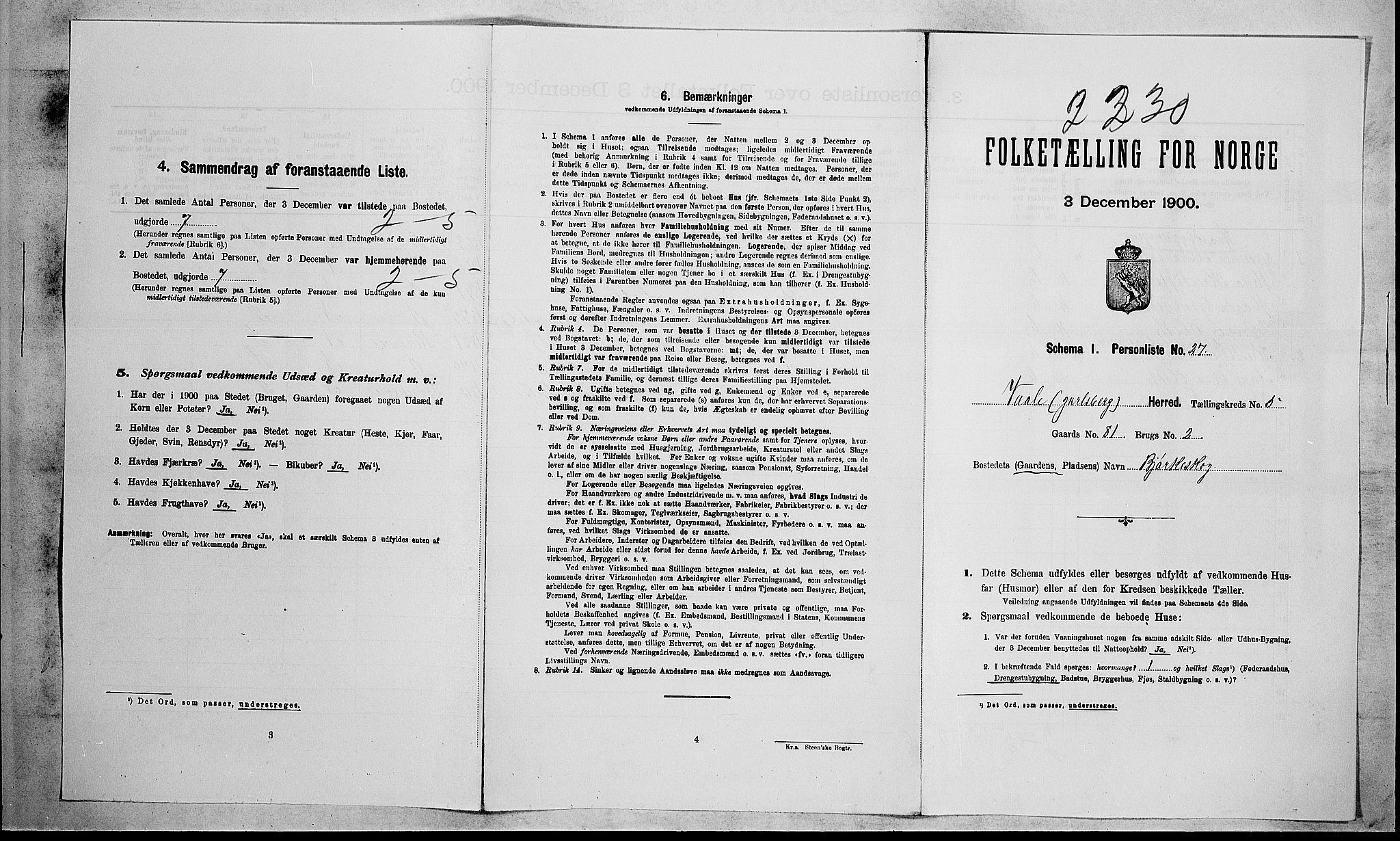 RA, Folketelling 1900 for 0716 Våle herred, 1900, s. 616