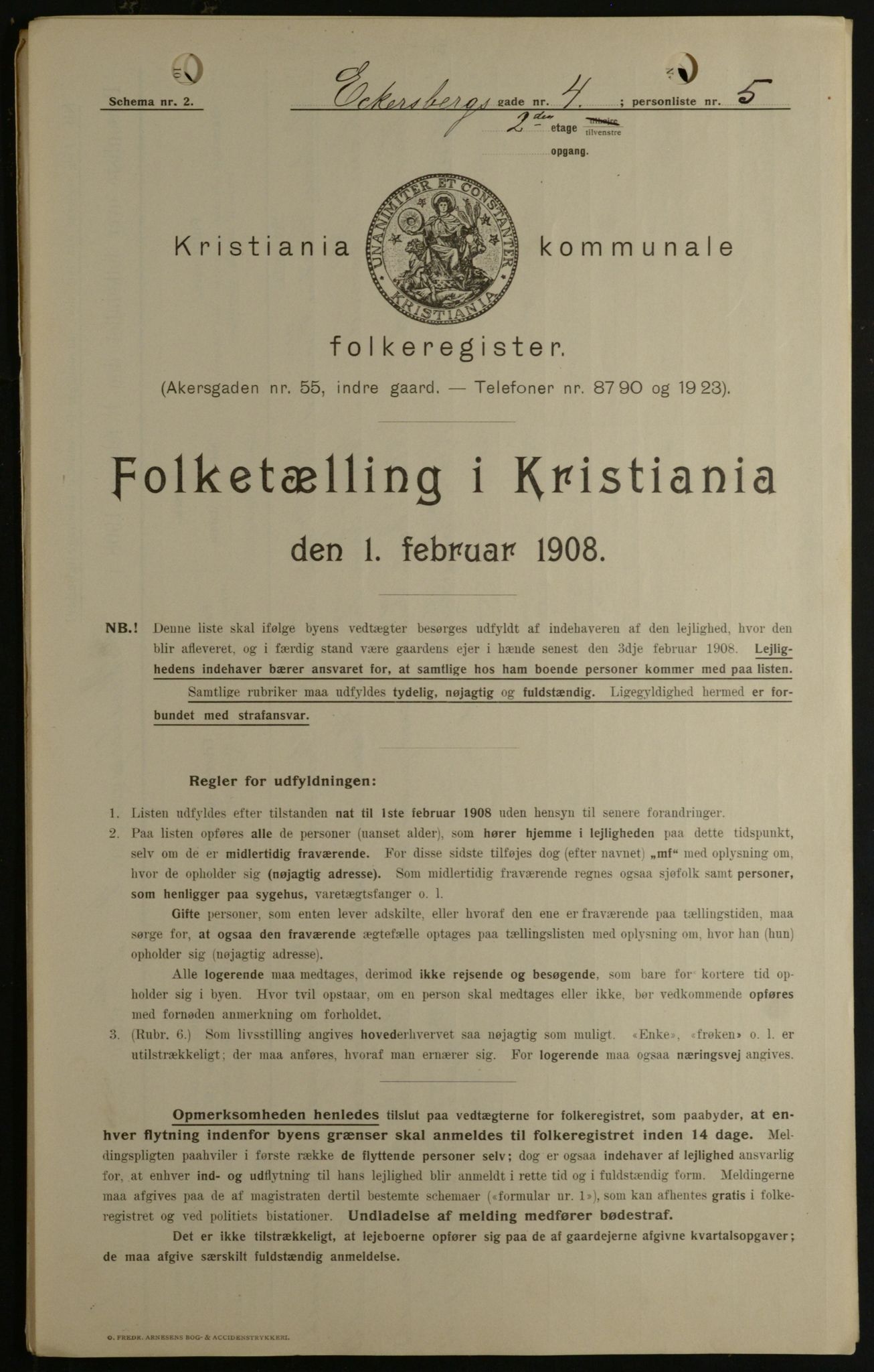 OBA, Kommunal folketelling 1.2.1908 for Kristiania kjøpstad, 1908, s. 16831