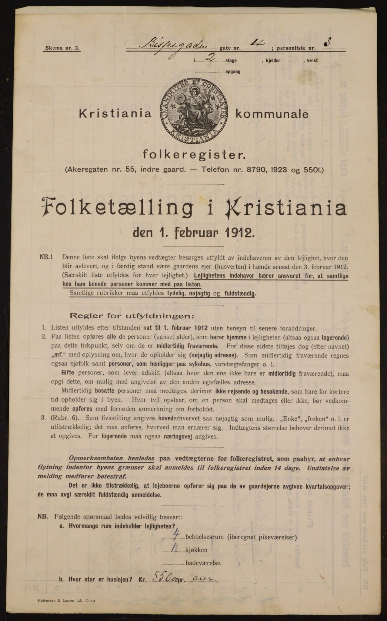 OBA, Kommunal folketelling 1.2.1912 for Kristiania, 1912, s. 5223