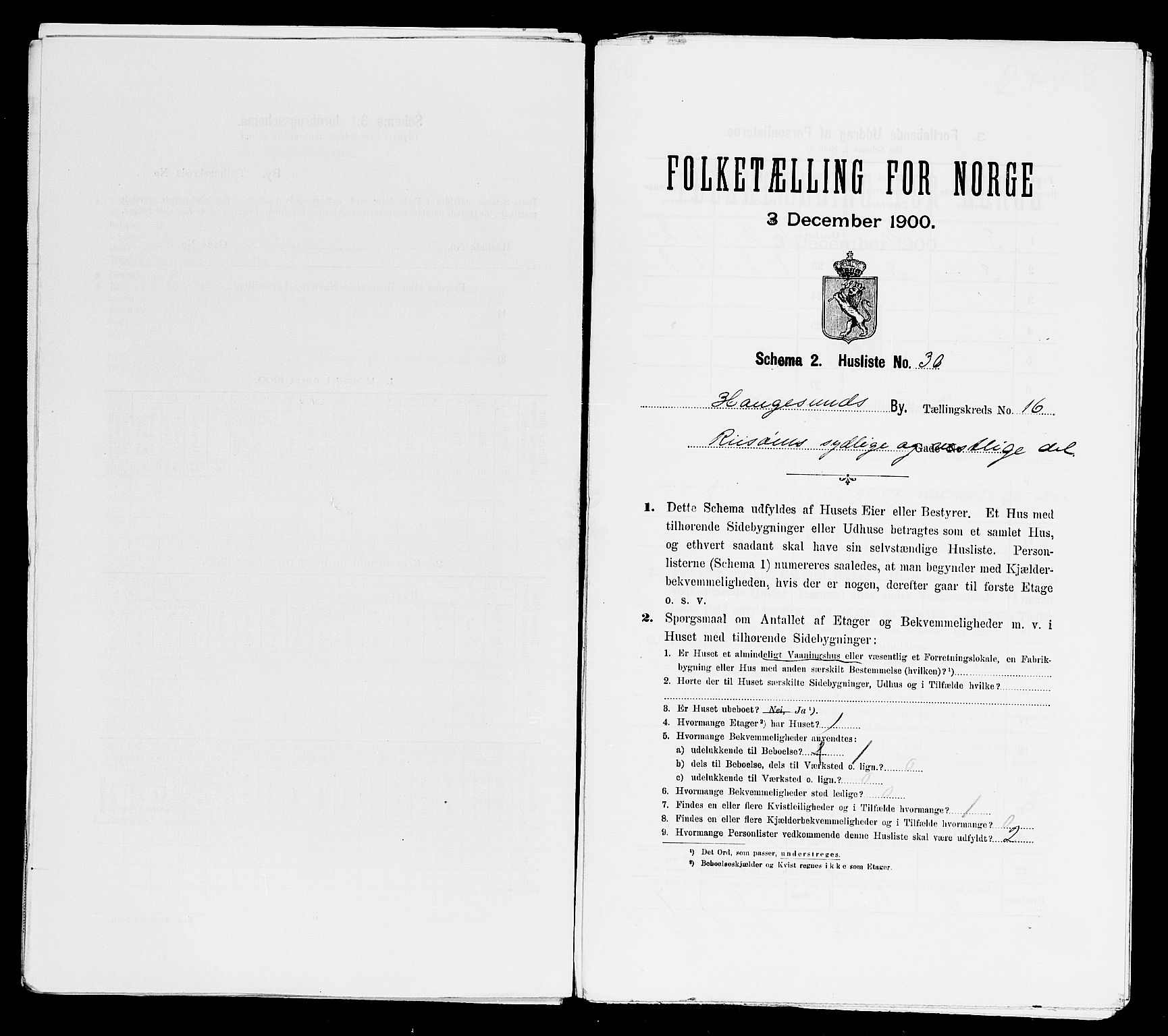 SAST, Folketelling 1900 for 1106 Haugesund kjøpstad, 1900, s. 2860
