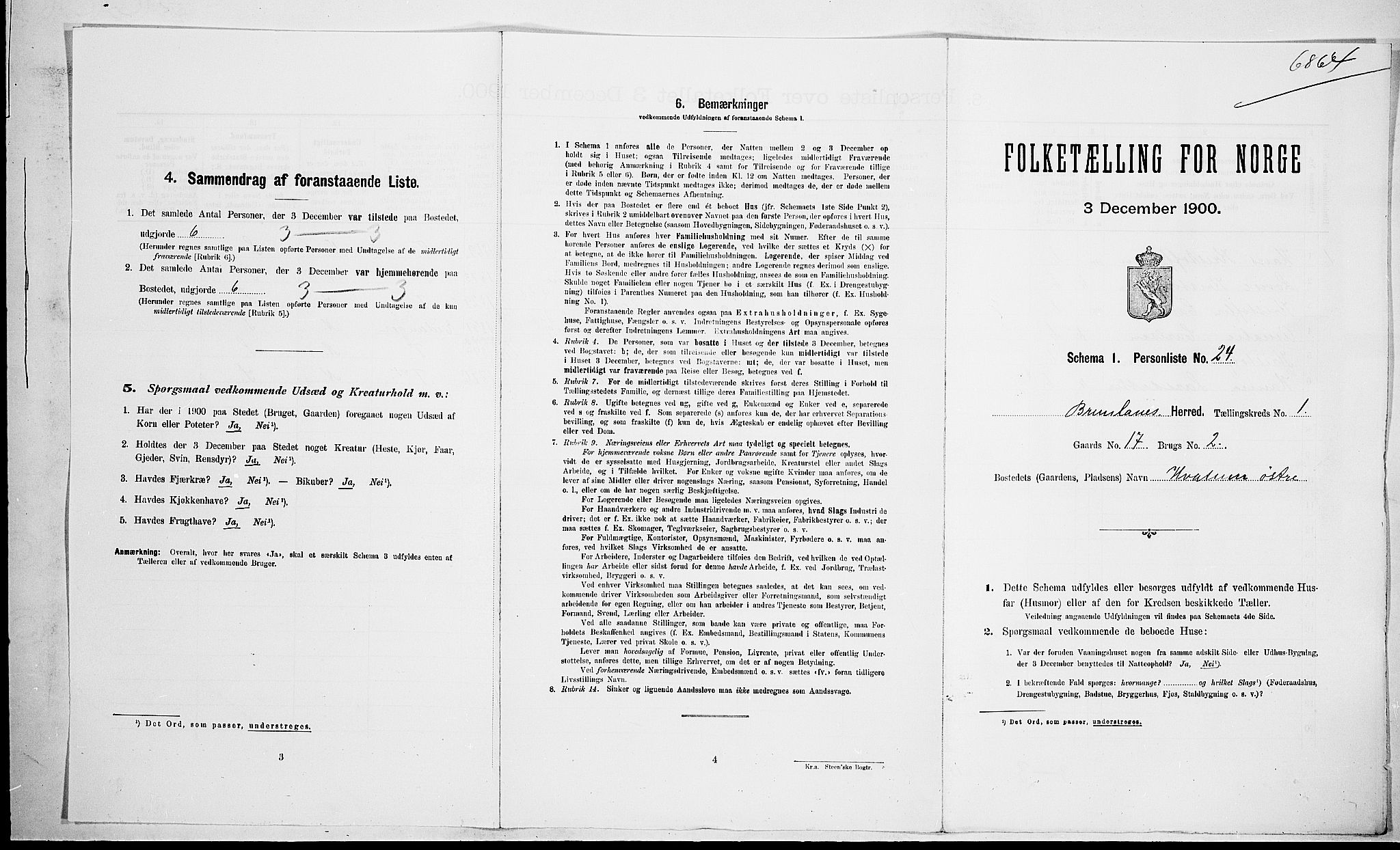 RA, Folketelling 1900 for 0726 Brunlanes herred, 1900, s. 158