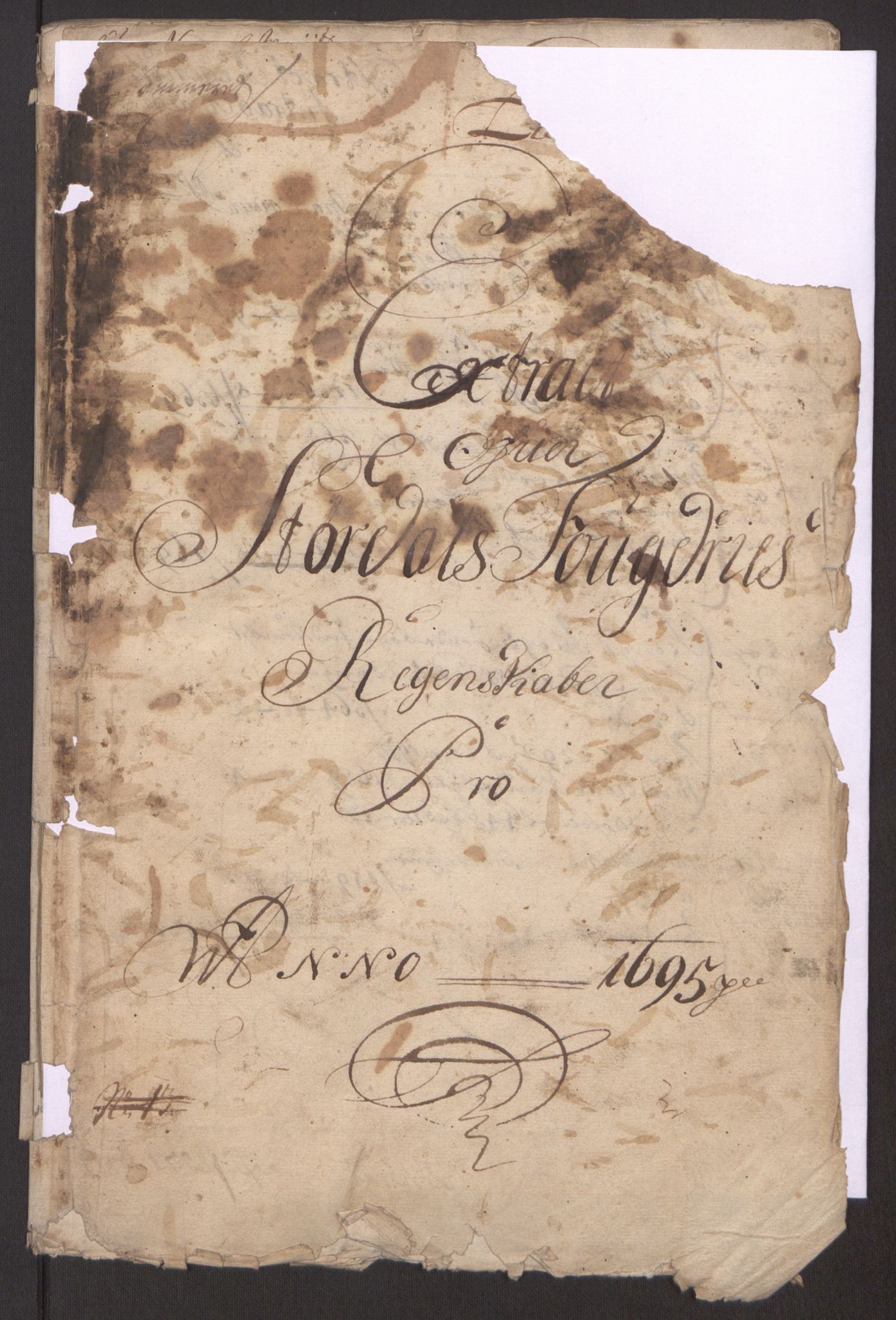 Rentekammeret inntil 1814, Reviderte regnskaper, Fogderegnskap, RA/EA-4092/R62/L4187: Fogderegnskap Stjørdal og Verdal, 1695, s. 4