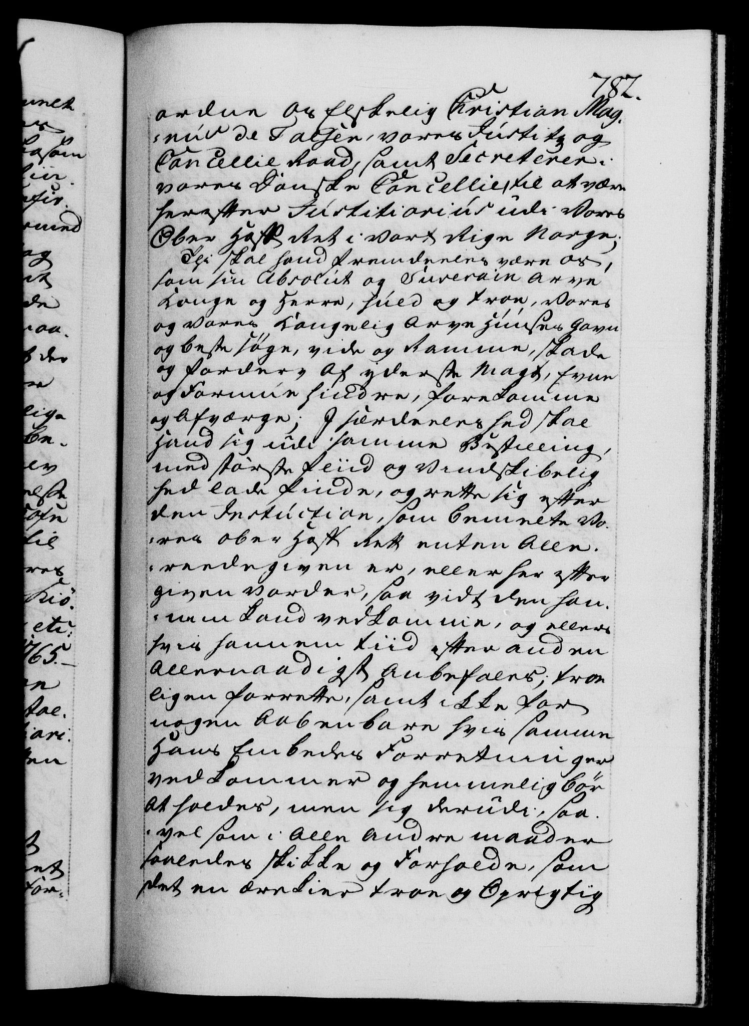 Danske Kanselli 1572-1799, AV/RA-EA-3023/F/Fc/Fca/Fcaa/L0042: Norske registre, 1763-1766, s. 782a