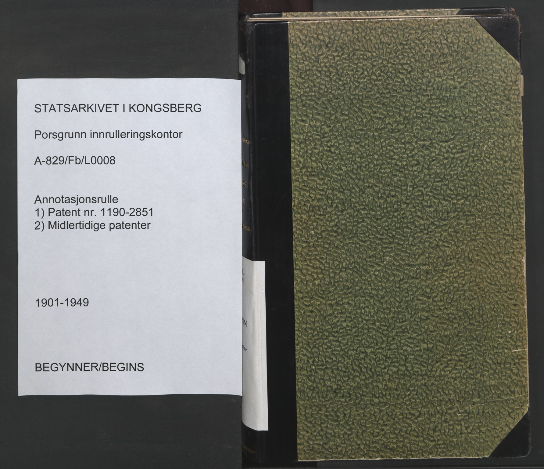 Porsgrunn innrulleringskontor, SAKO/A-829/F/Fb/L0008: Annotasjonsrulle, 1901-1949