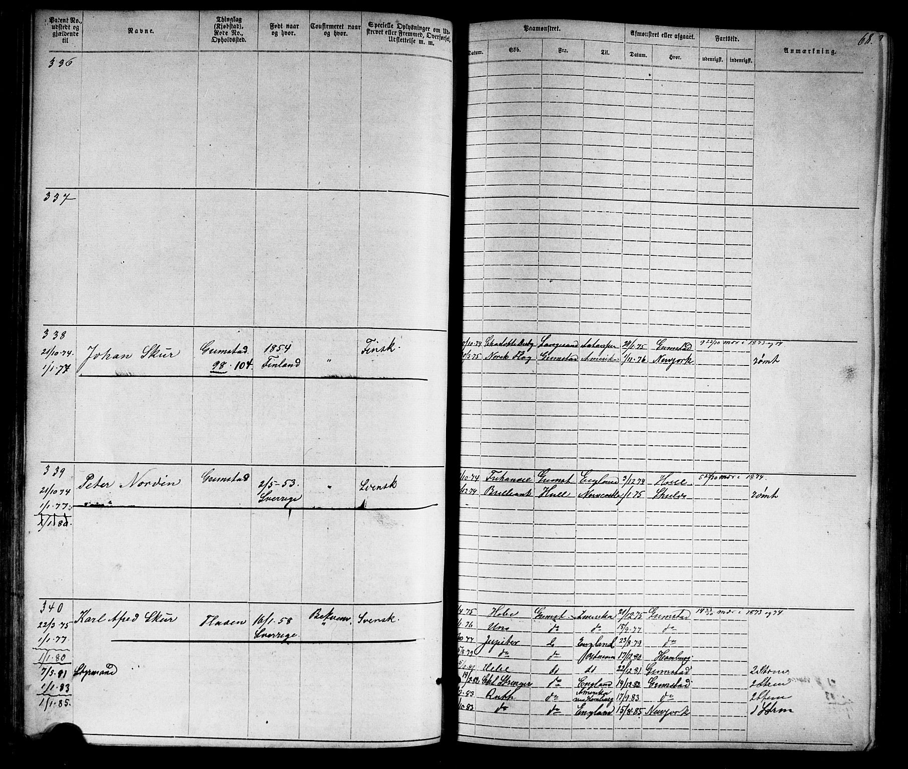 Grimstad mønstringskrets, AV/SAK-2031-0013/F/Fa/L0005: Annotasjonsrulle nr 1-1910 med register, V-18, 1870-1892, s. 91