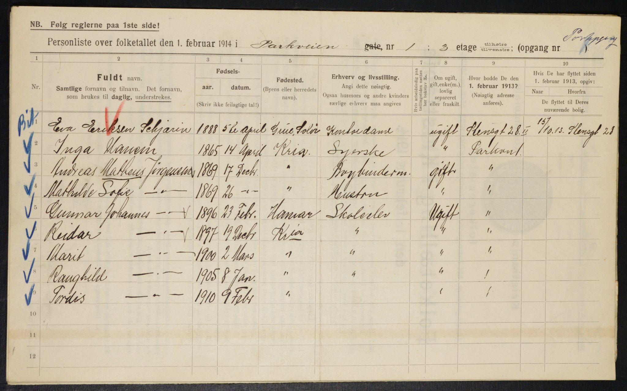 OBA, Kommunal folketelling 1.2.1914 for Kristiania, 1914, s. 77831