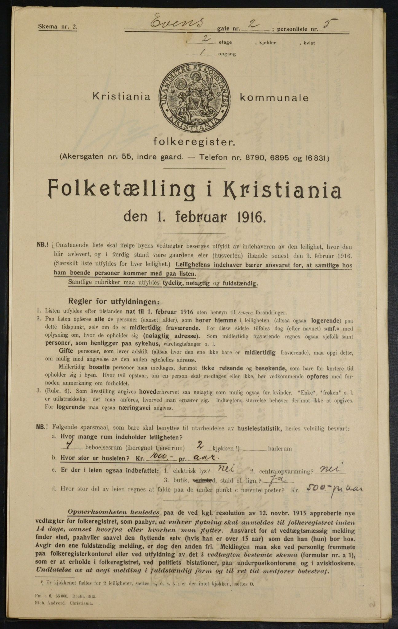 OBA, Kommunal folketelling 1.2.1916 for Kristiania, 1916, s. 23249