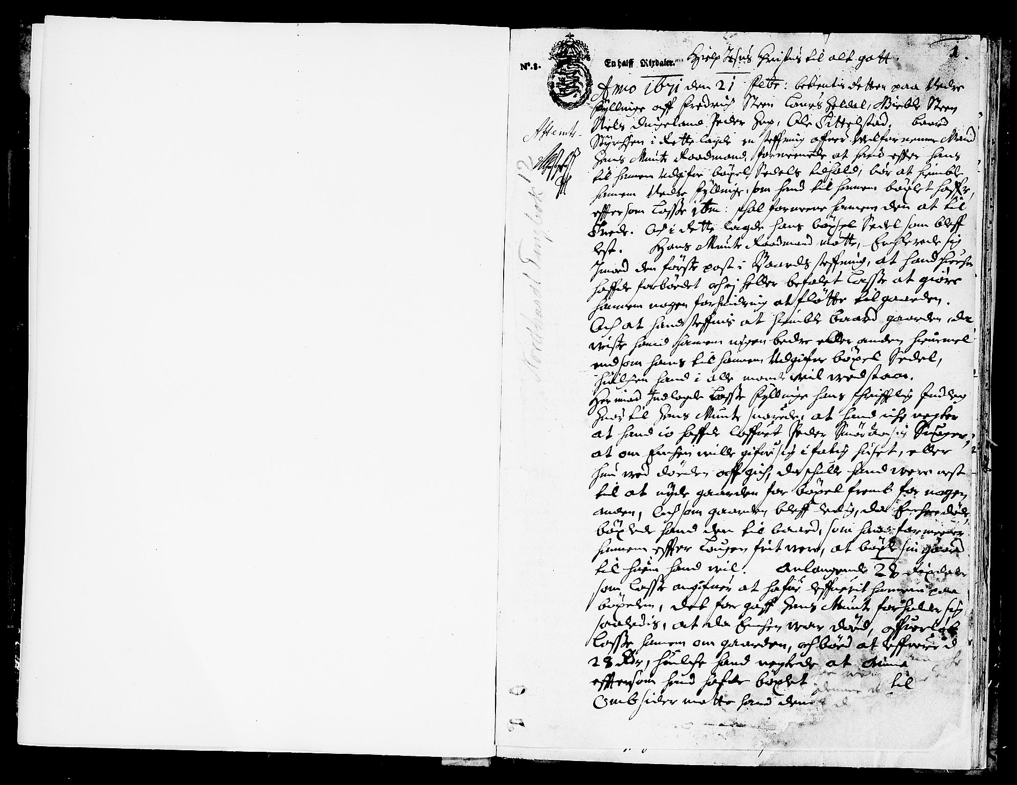 Nordhordland sorenskrivar, SAB/A-2901/1/F/Fa/L0012: Tingbok (justisprotokoll), 1671, s. 0b-1a