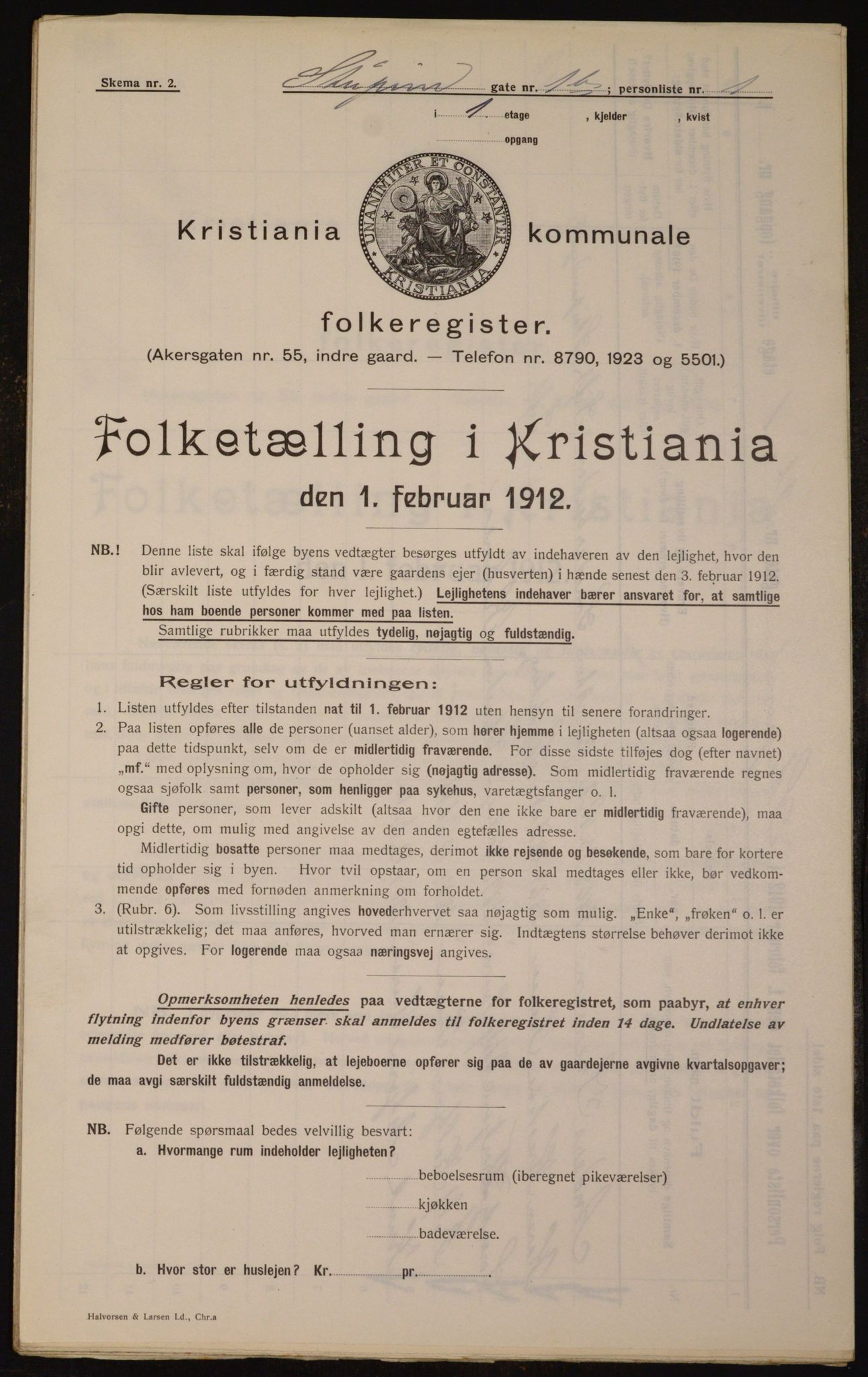 OBA, Kommunal folketelling 1.2.1912 for Kristiania, 1912, s. 104539