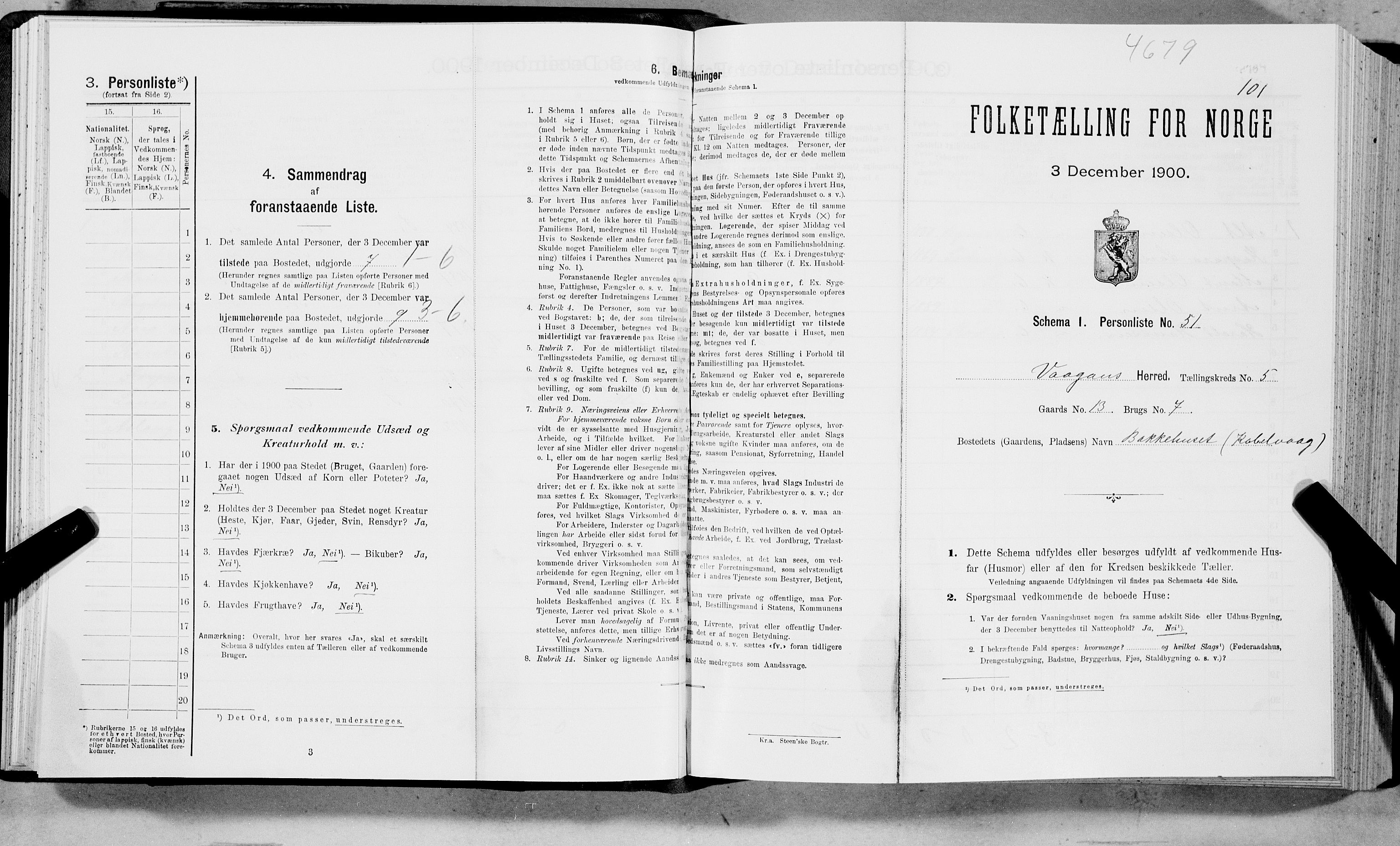 SAT, Folketelling 1900 for 1865 Vågan herred, 1900, s. 441