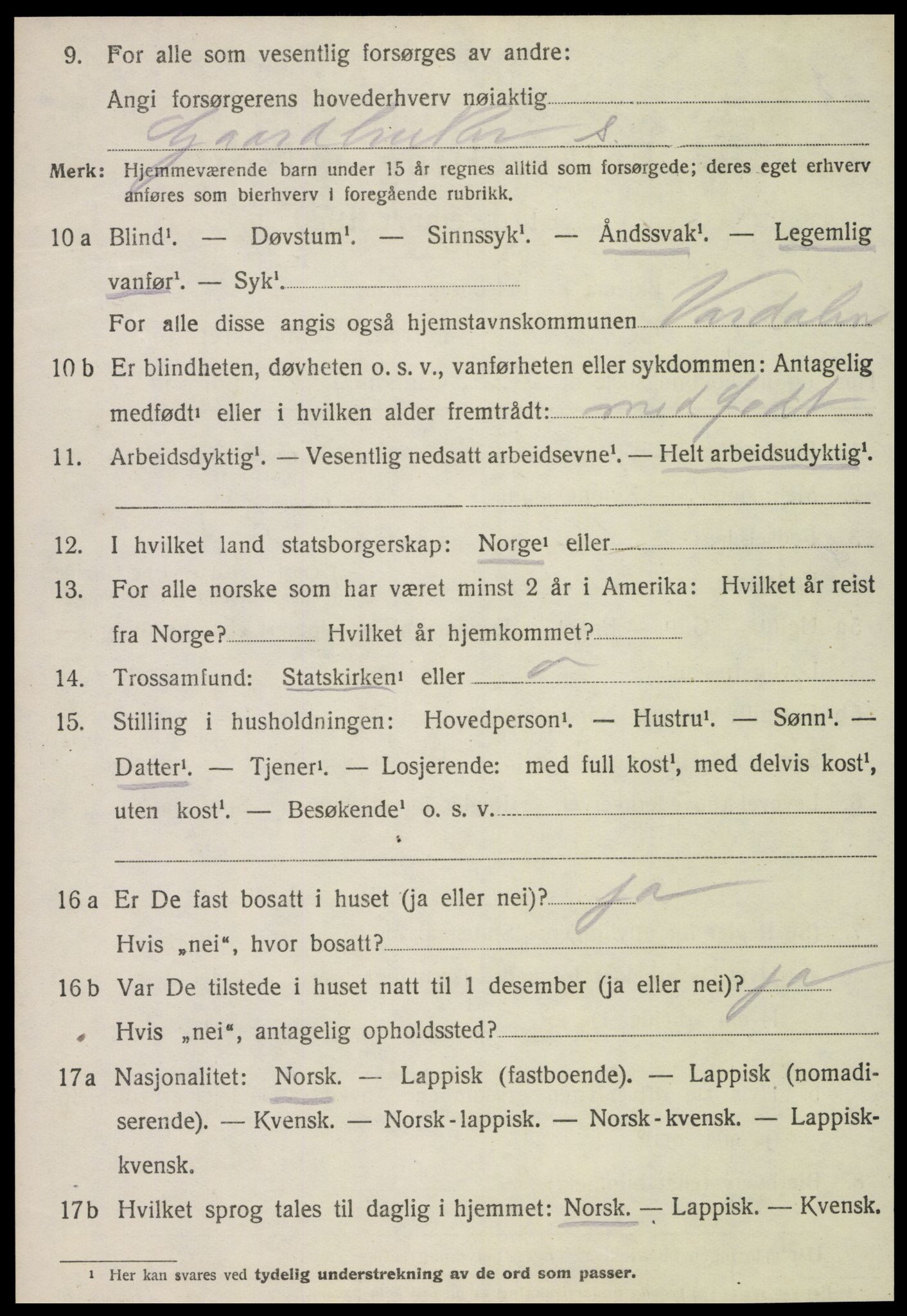 SAT, Folketelling 1920 for 1721 Verdal herred, 1920, s. 6848