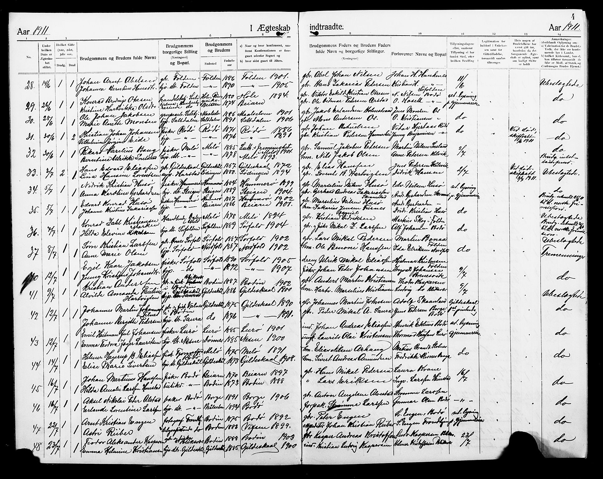 Ministerialprotokoller, klokkerbøker og fødselsregistre - Nordland, AV/SAT-A-1459/801/L0035: Klokkerbok nr. 801C10, 1910-1923, s. 4