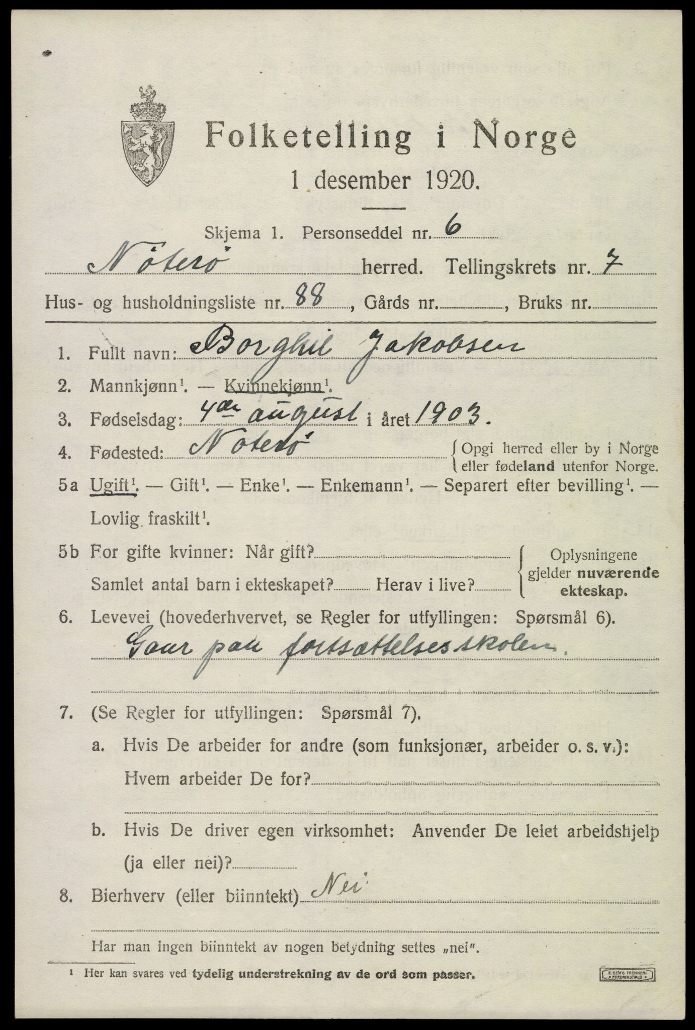 SAKO, Folketelling 1920 for 0722 Nøtterøy herred, 1920, s. 10383