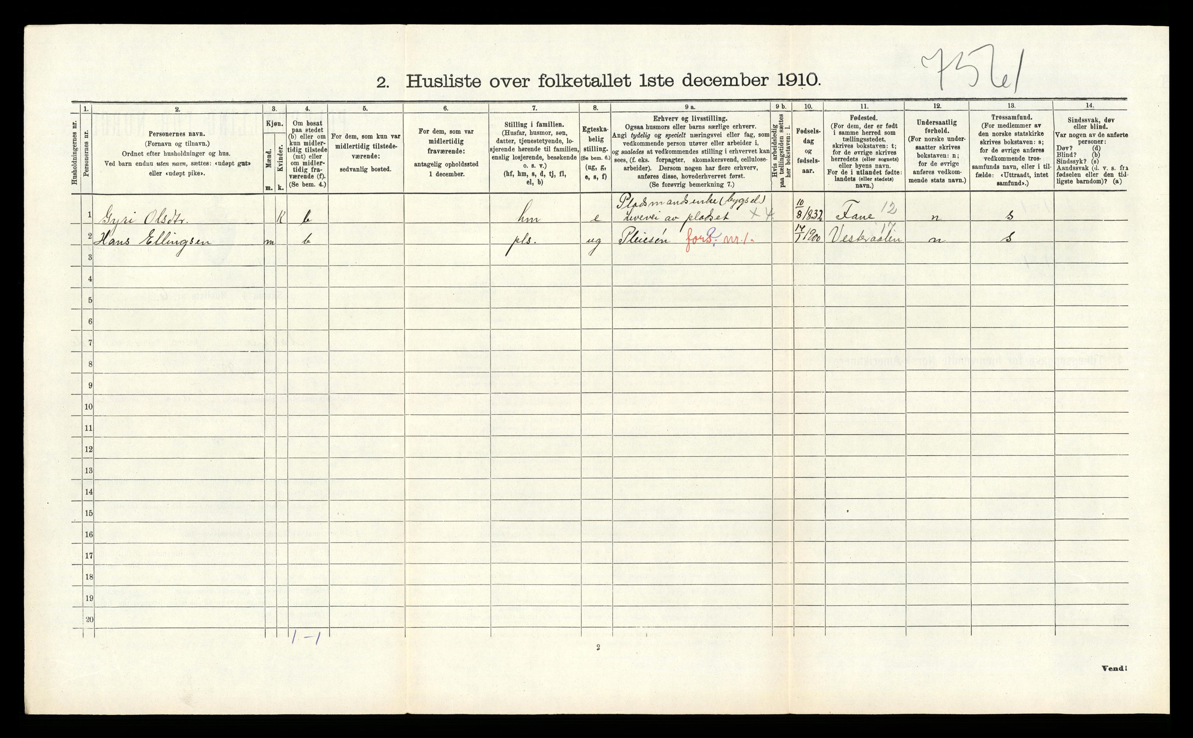 RA, Folketelling 1910 for 1255 Åsane herred, 1910, s. 190