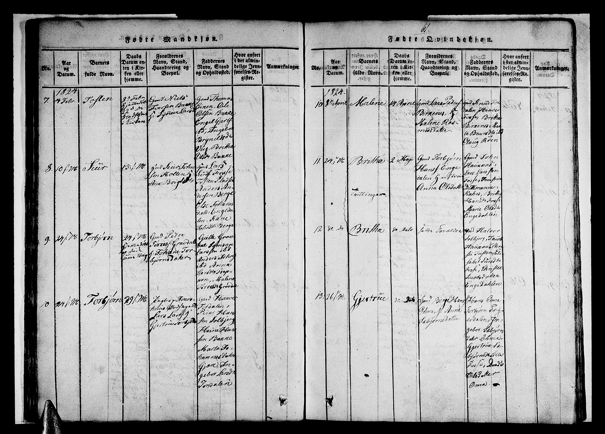 Strandebarm sokneprestembete, SAB/A-78401/H/Haa: Ministerialbok nr. A 5, 1816-1826, s. 61