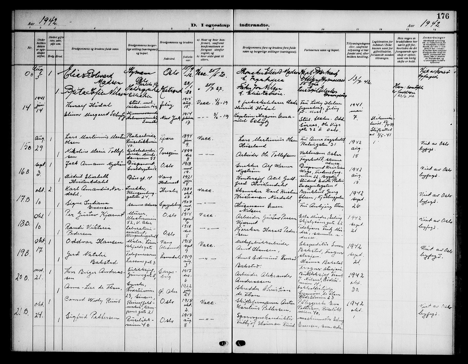 Piperviken prestekontor Kirkebøker, AV/SAO-A-10874/F/L0002: Ministerialbok nr. 2, 1911-1952, s. 176