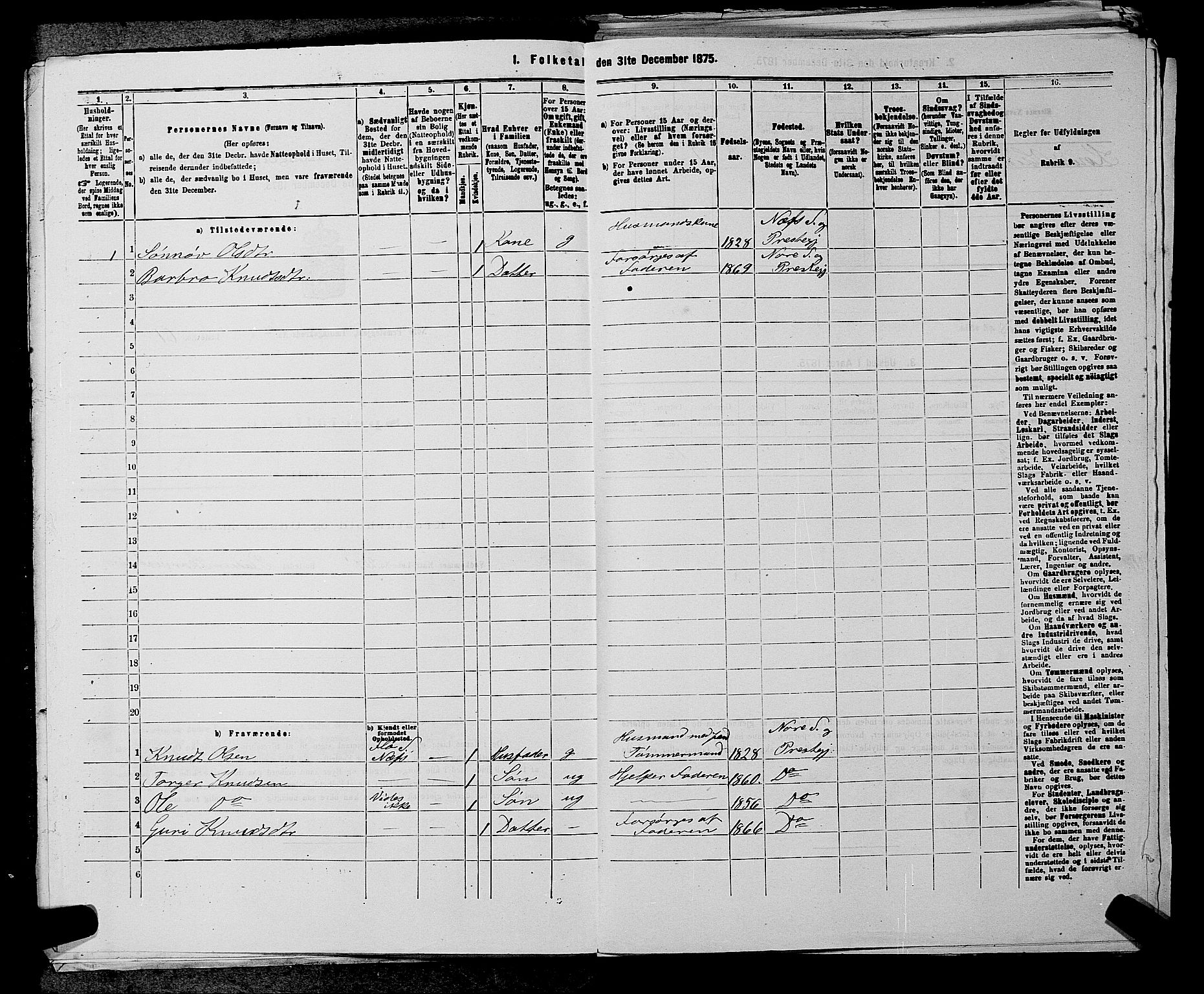 SAKO, Folketelling 1875 for 0633P Nore prestegjeld, 1875, s. 864