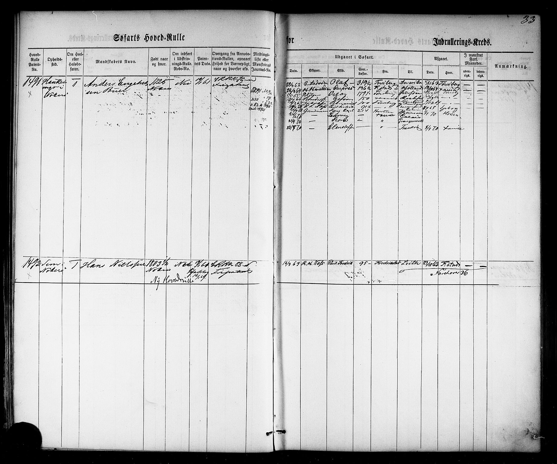 Tønsberg innrulleringskontor, SAKO/A-786/F/Fc/Fca/L0002: Hovedrulle Patent nr. 1429-2133, 1861-1868, s. 72