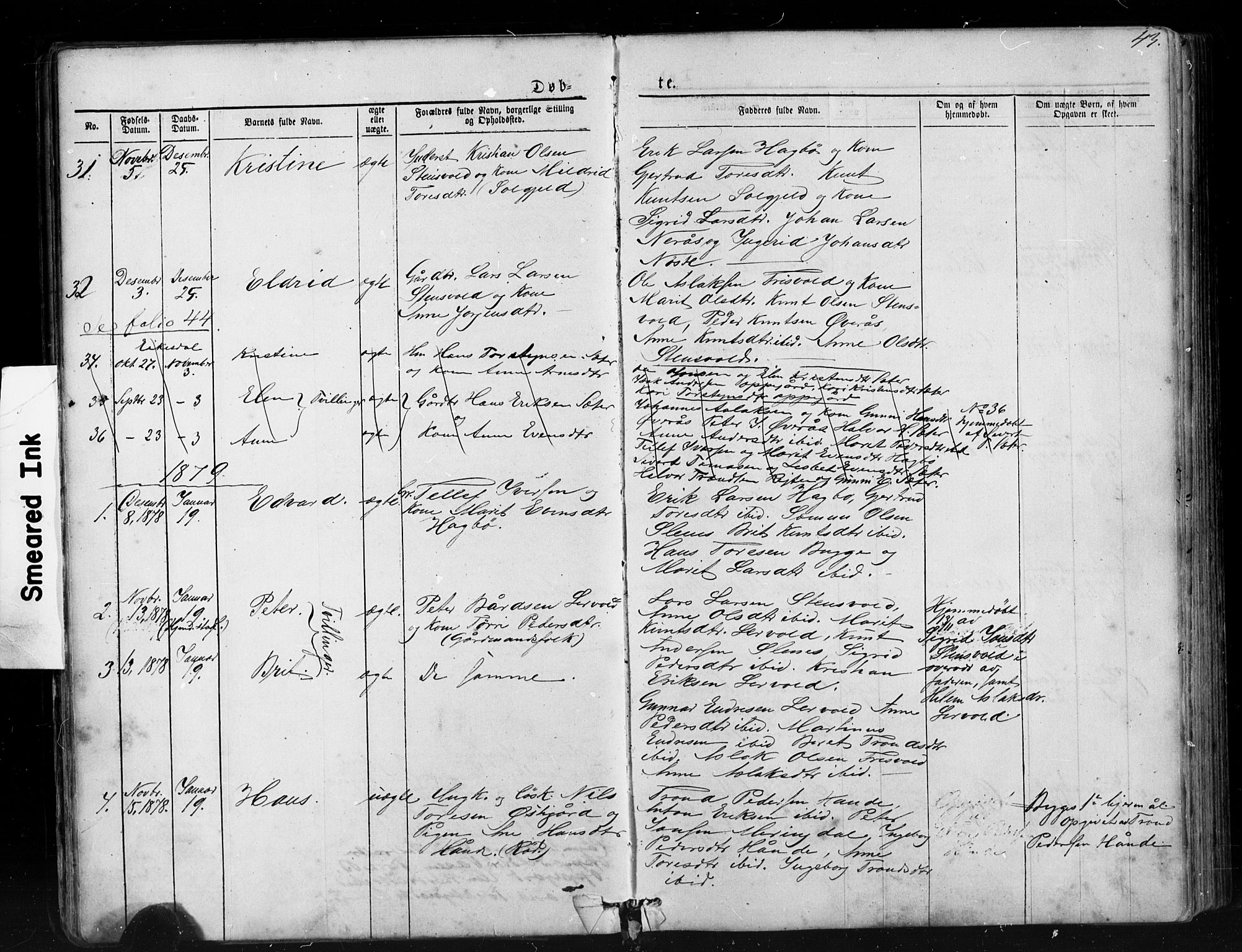 Ministerialprotokoller, klokkerbøker og fødselsregistre - Møre og Romsdal, AV/SAT-A-1454/552/L0638: Klokkerbok nr. 552C01, 1867-1902, s. 43