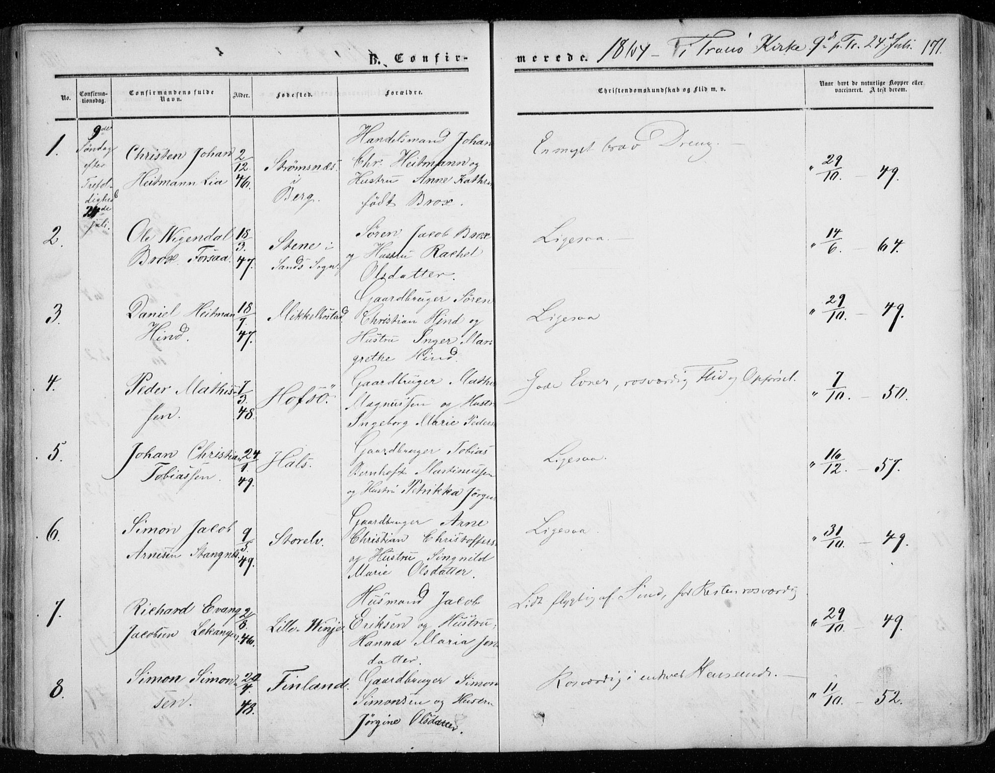 Tranøy sokneprestkontor, AV/SATØ-S-1313/I/Ia/Iaa/L0007kirke: Ministerialbok nr. 7, 1856-1866, s. 171