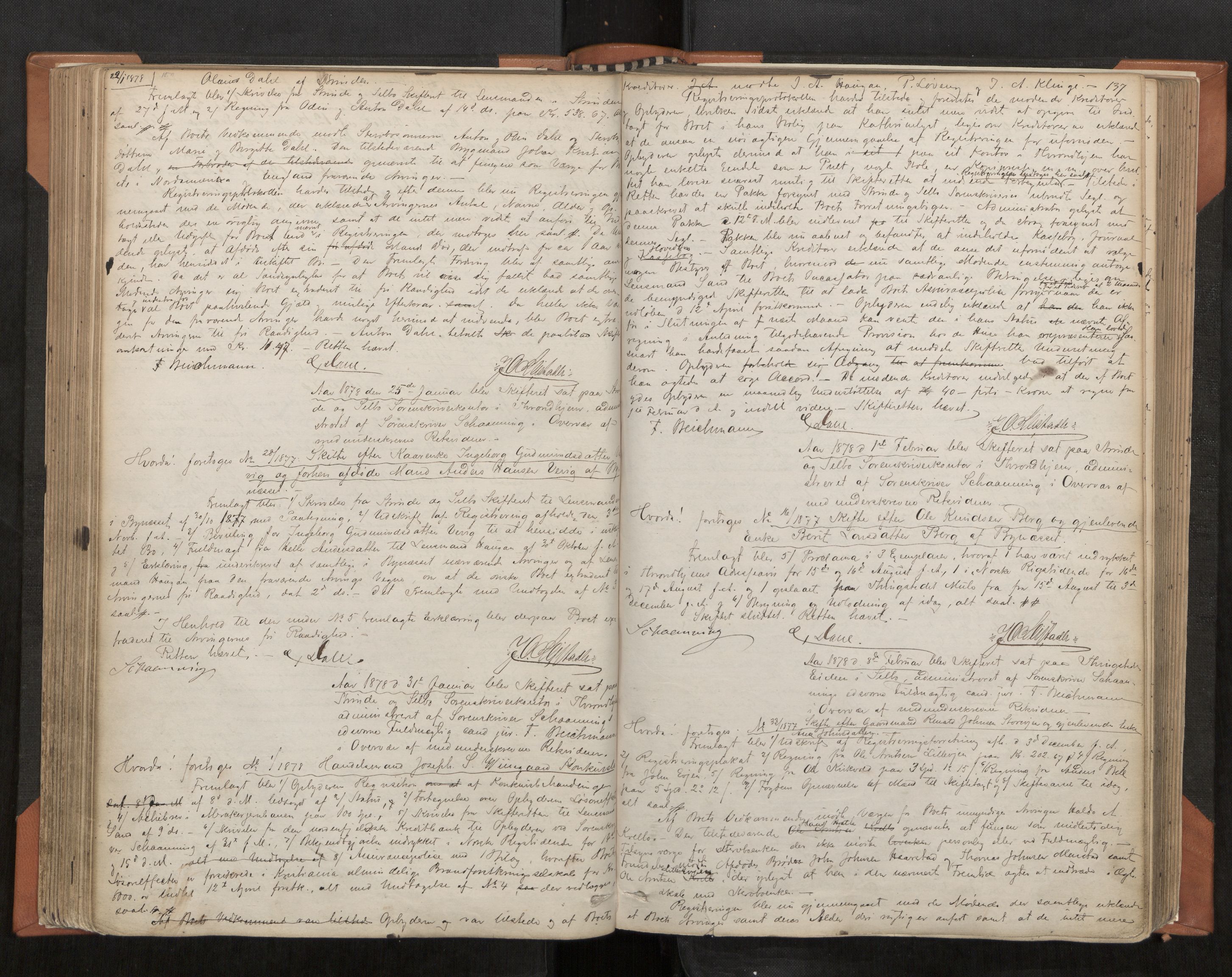 Strinda og Selbu sorenskriveri, AV/SAT-A-0015/3/3B/L0004: Skifteforhandlingsprot. 4 4, 1866-1883, s. 137