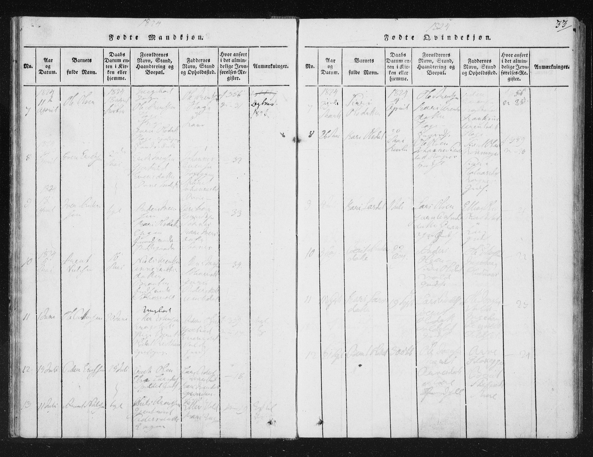 Ministerialprotokoller, klokkerbøker og fødselsregistre - Sør-Trøndelag, SAT/A-1456/687/L0996: Ministerialbok nr. 687A04, 1816-1842, s. 33