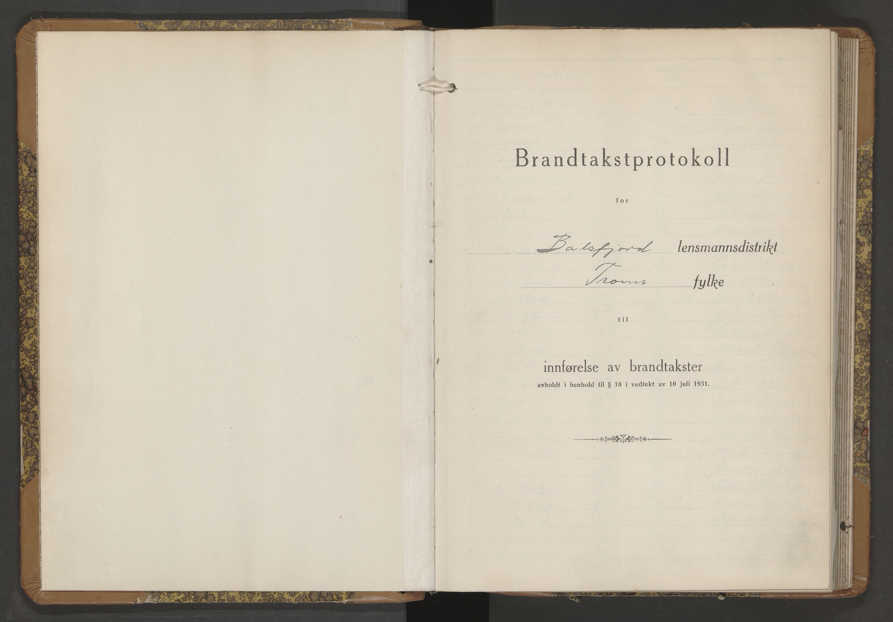 Lensmannen i Balsfjord, SATØ/S-0085/Hf/Hfb/L0190: Branntakstprotokoller 1873-1977. Med register, 1934-1936