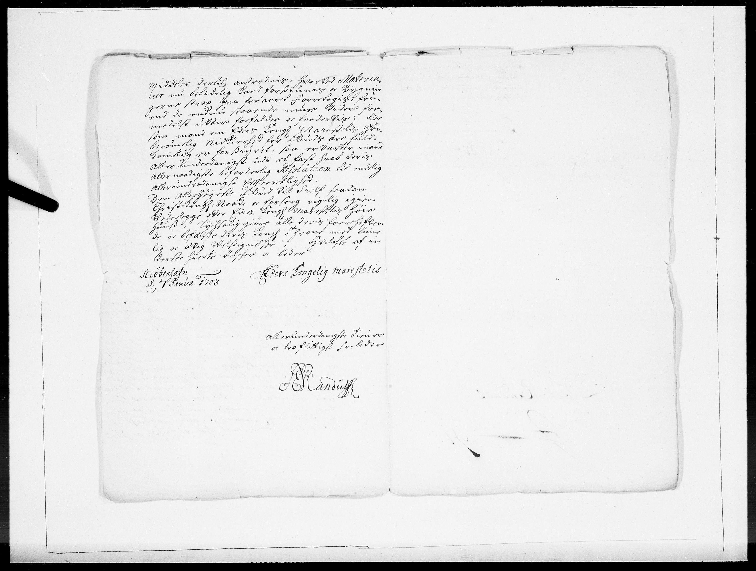 Danske Kanselli 1572-1799, AV/RA-EA-3023/F/Fc/Fcc/Fcca/L0054: Norske innlegg 1572-1799, 1703, s. 15