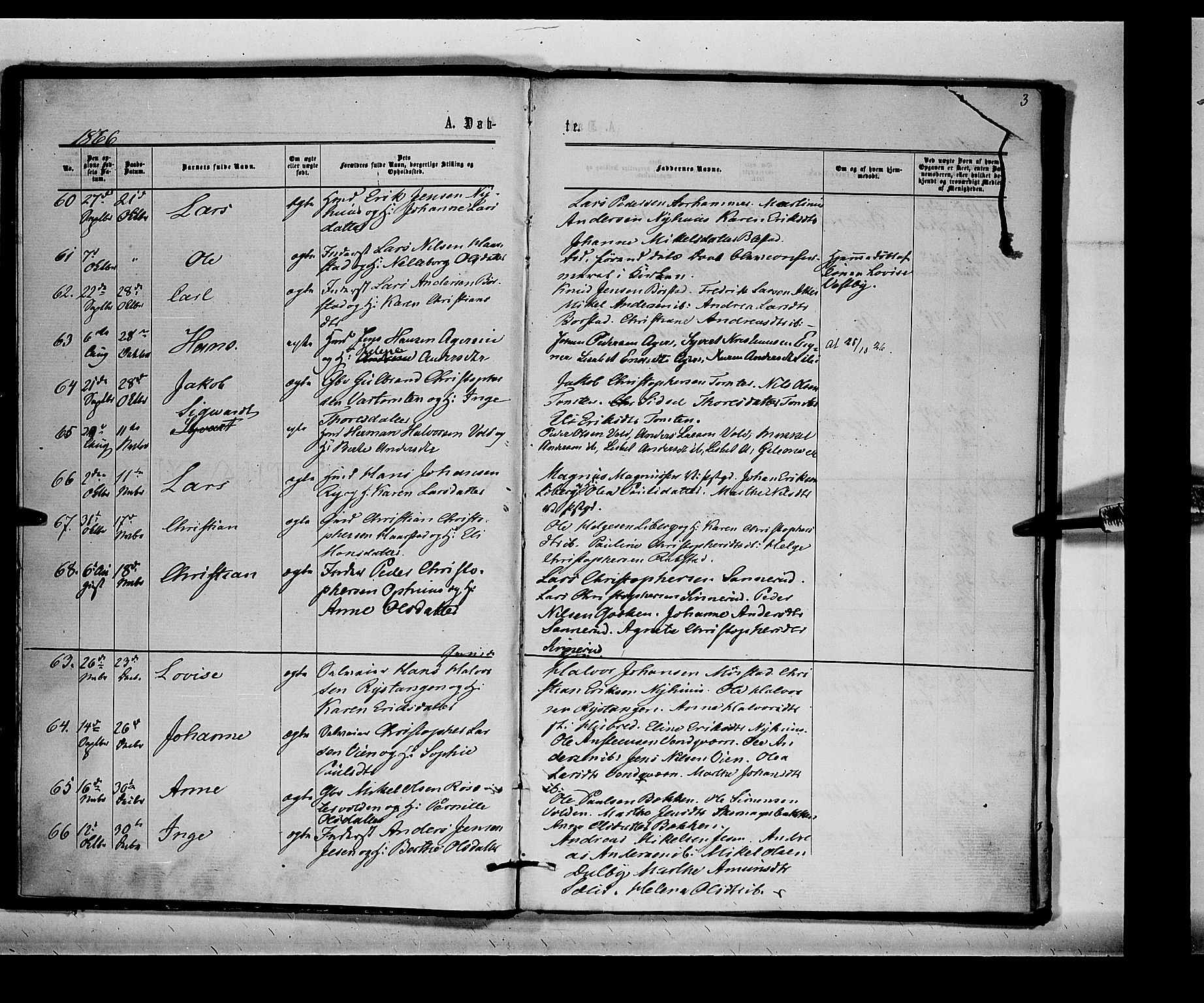 Vang prestekontor, Hedmark, AV/SAH-PREST-008/H/Ha/Haa/L0014: Ministerialbok nr. 14, 1866-1870, s. 3