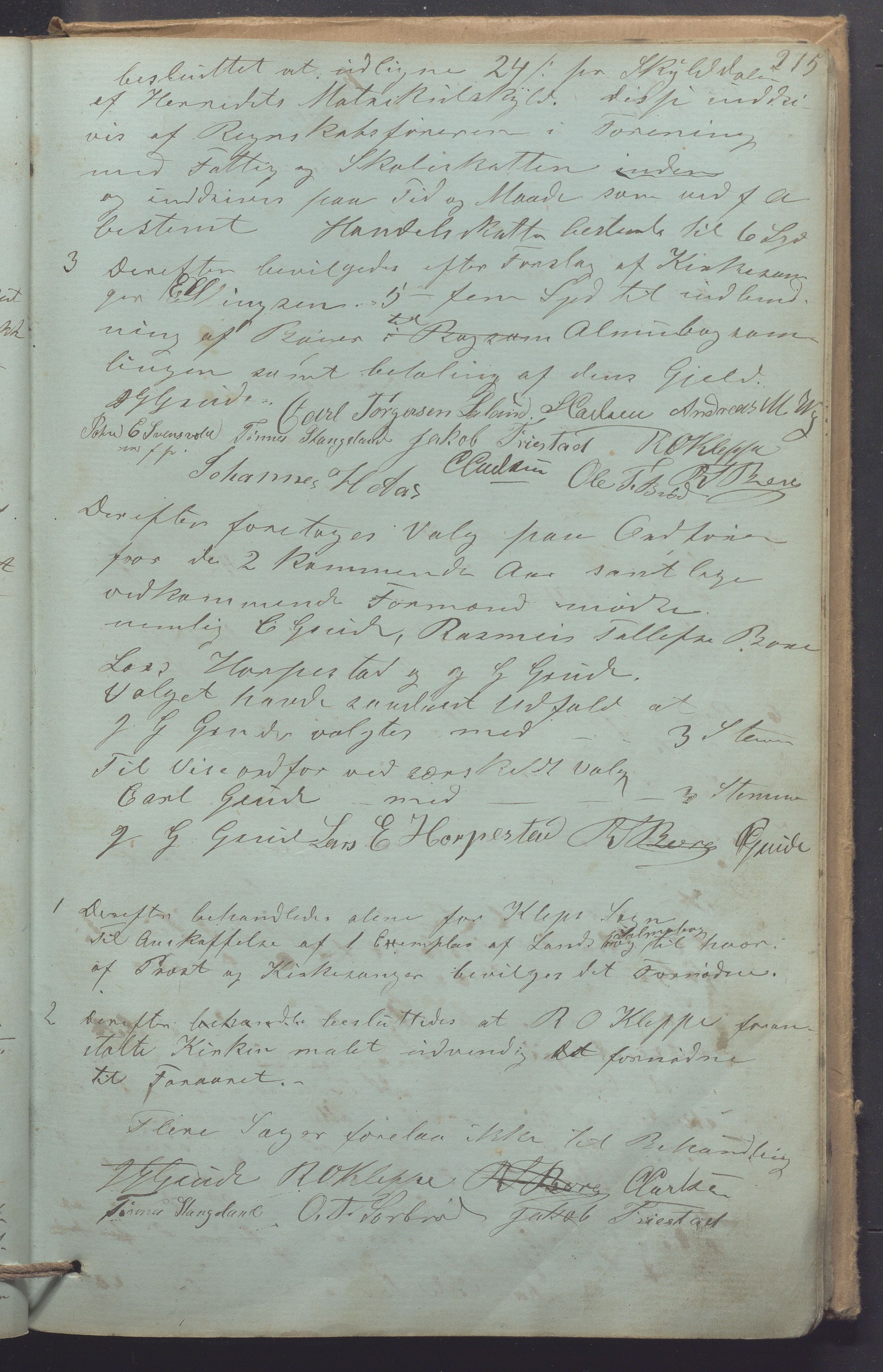 Klepp kommune - Formannskapet, IKAR/K-100277/A/L0002: Møtebok, 1861-1878, s. 275