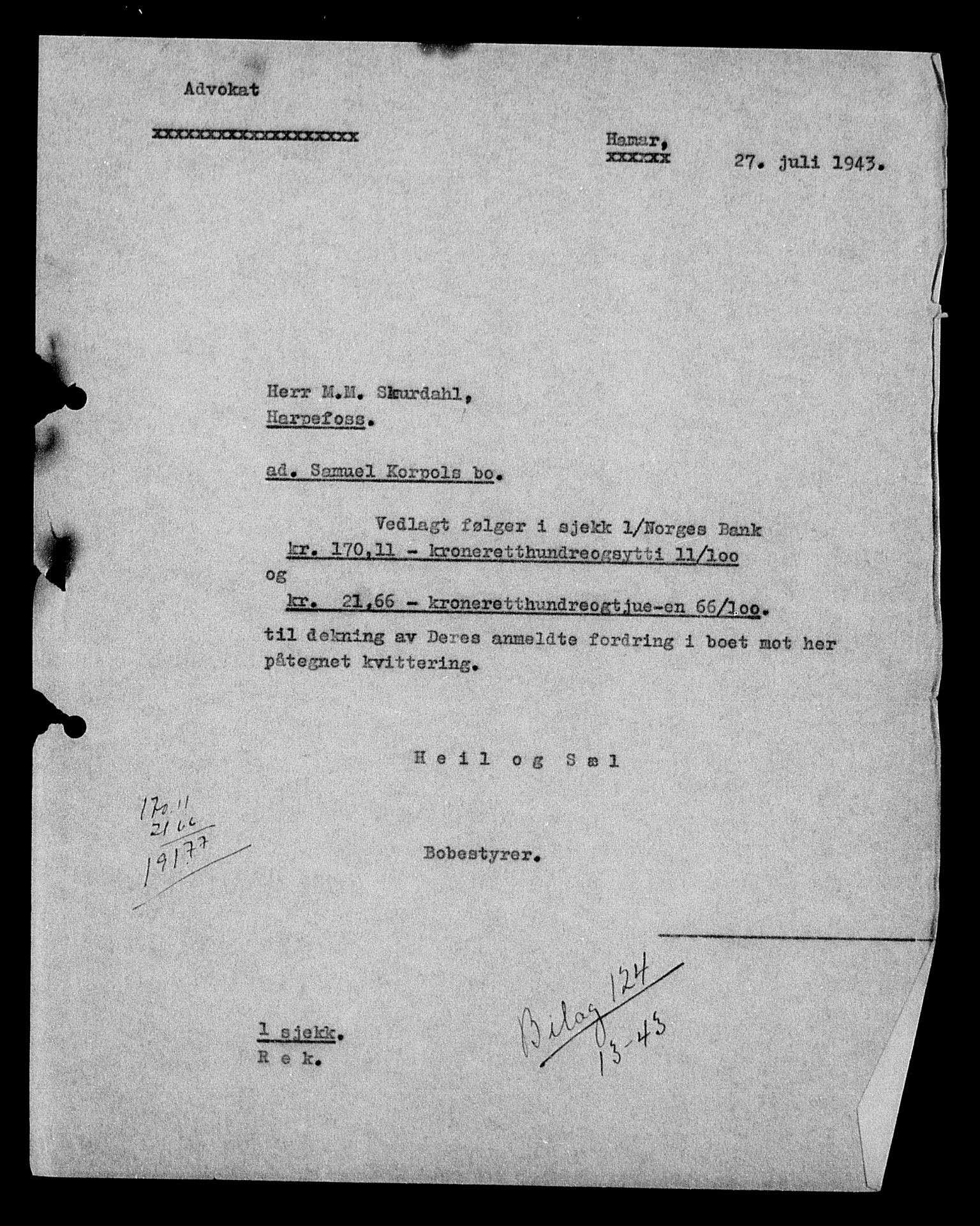 Justisdepartementet, Tilbakeføringskontoret for inndratte formuer, AV/RA-S-1564/H/Hc/Hcc/L0949: --, 1945-1947, s. 548