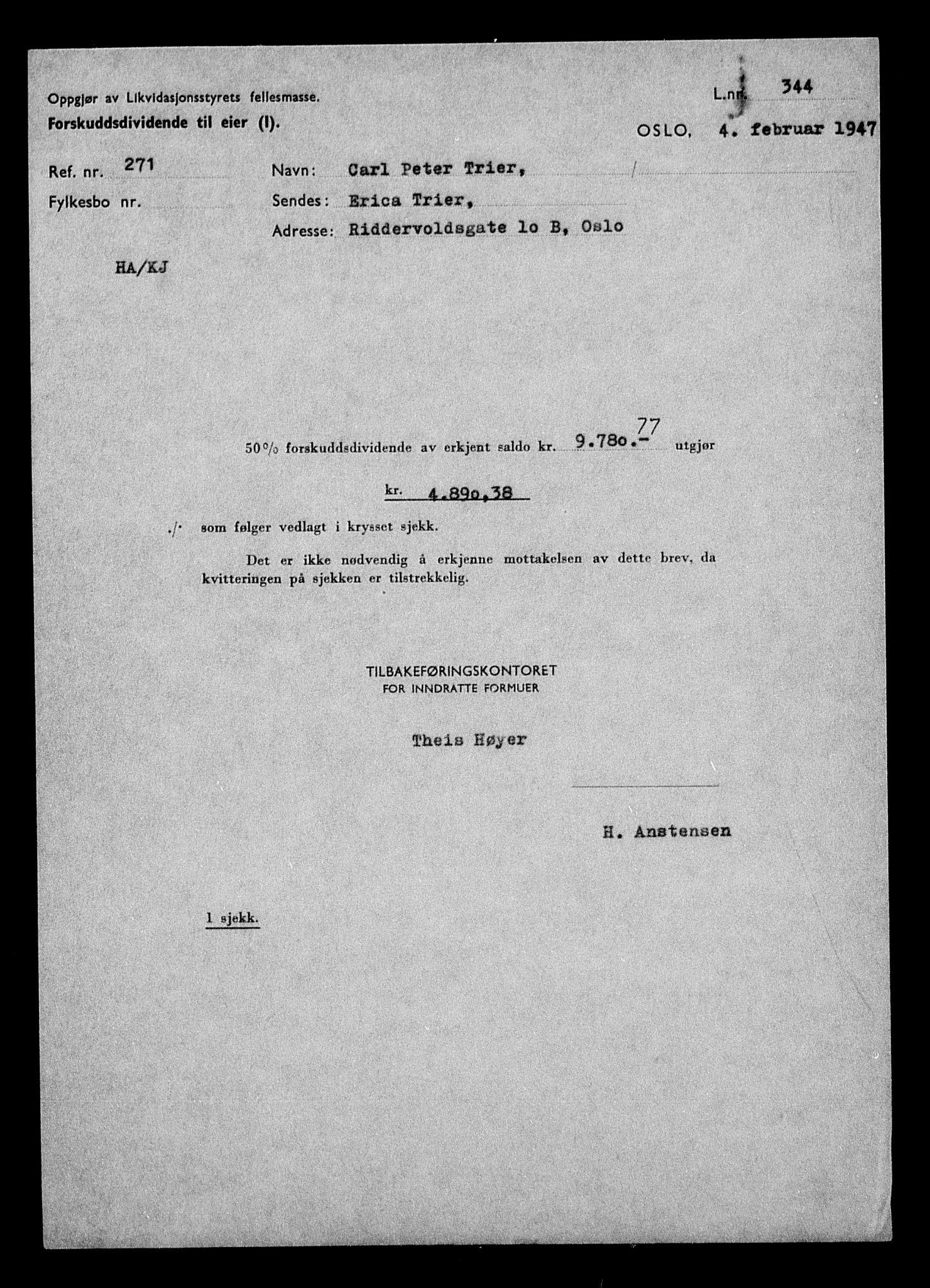 Justisdepartementet, Tilbakeføringskontoret for inndratte formuer, AV/RA-S-1564/H/Hc/Hcc/L0984: --, 1945-1947, s. 172