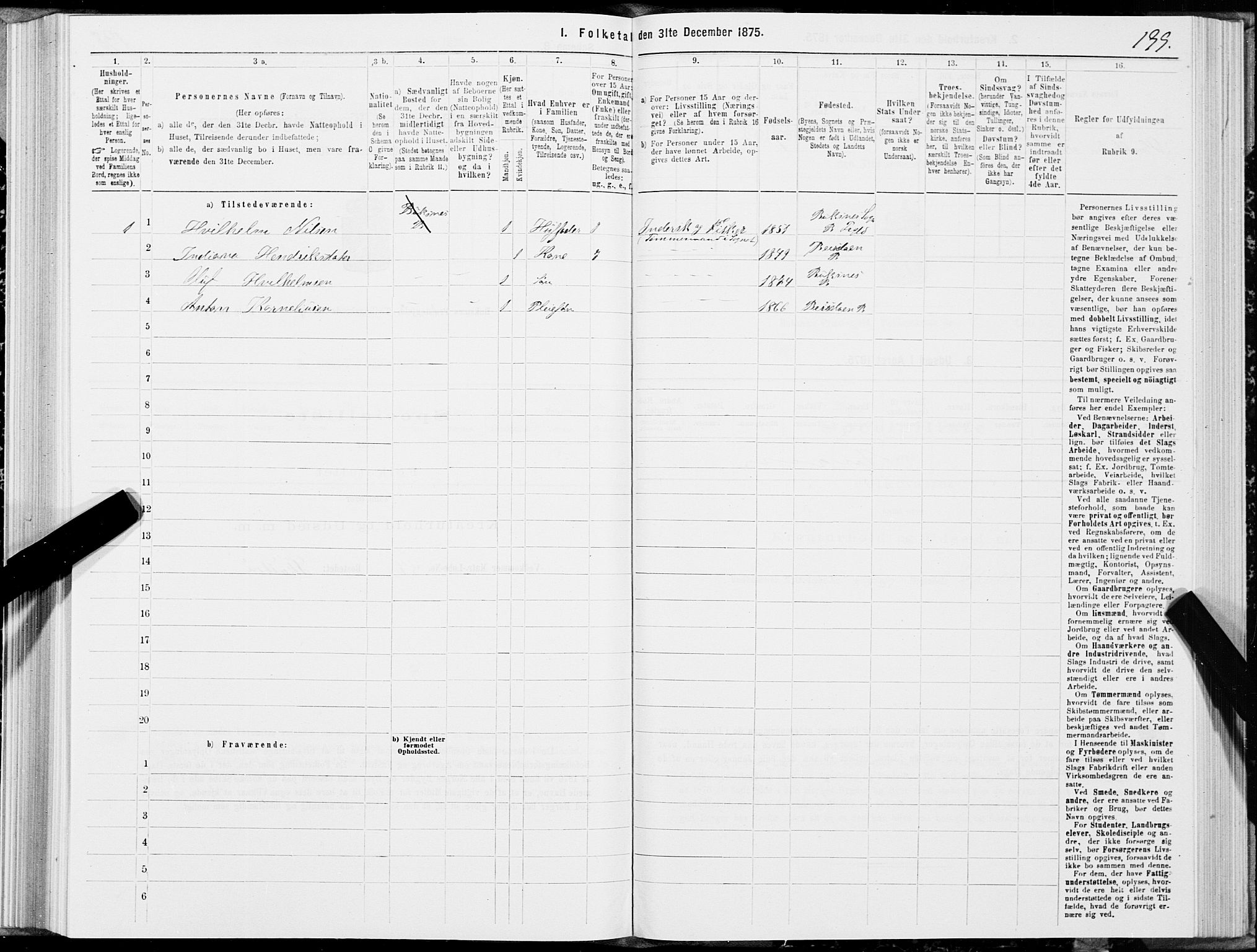 SAT, Folketelling 1875 for 1860P Buksnes prestegjeld, 1875, s. 2199