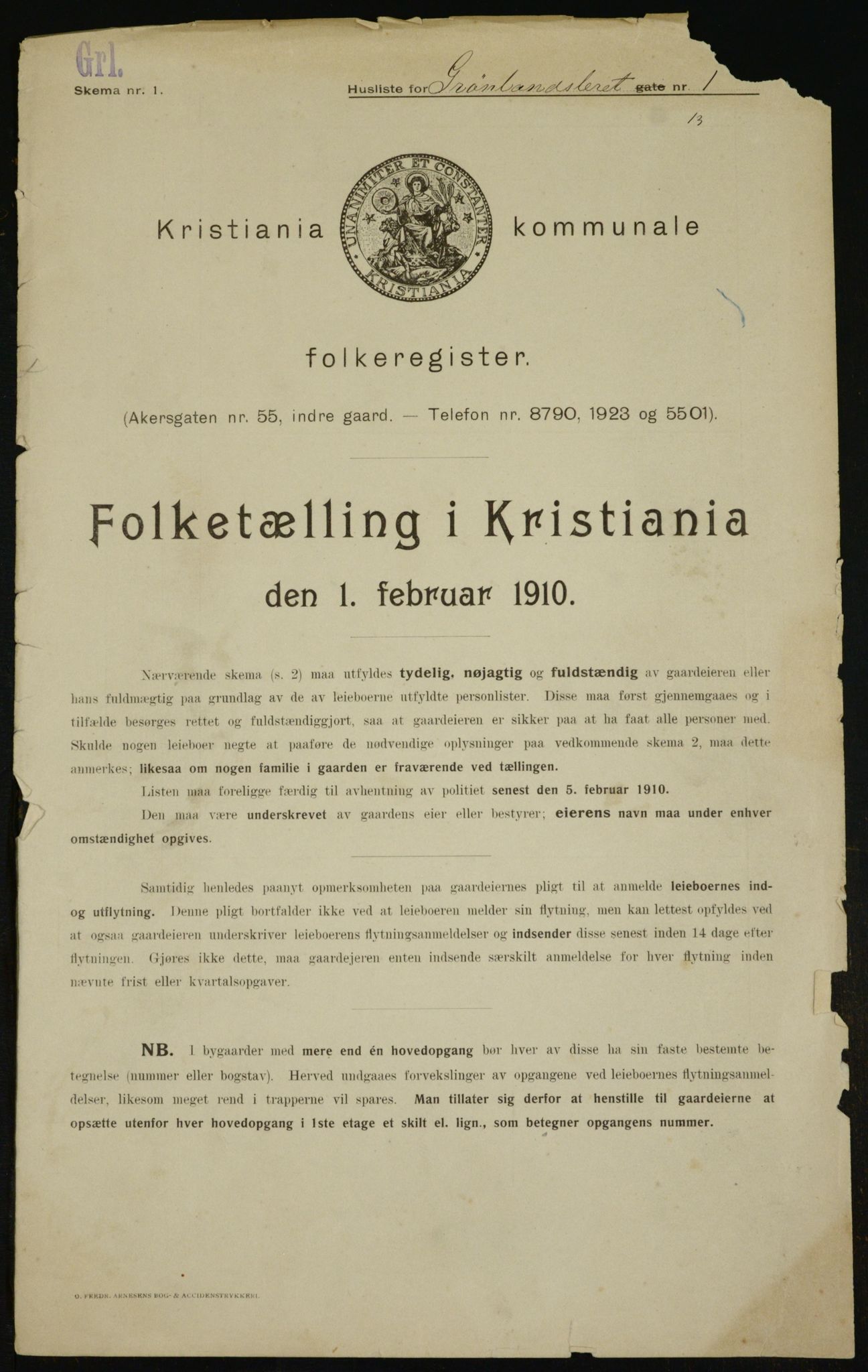 OBA, Kommunal folketelling 1.2.1910 for Kristiania, 1910, s. 30245