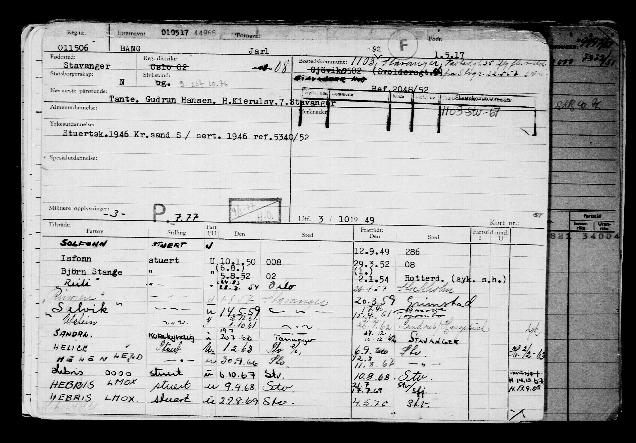 Direktoratet for sjømenn, RA/S-3545/G/Gb/L0148: Hovedkort, 1917, s. 228