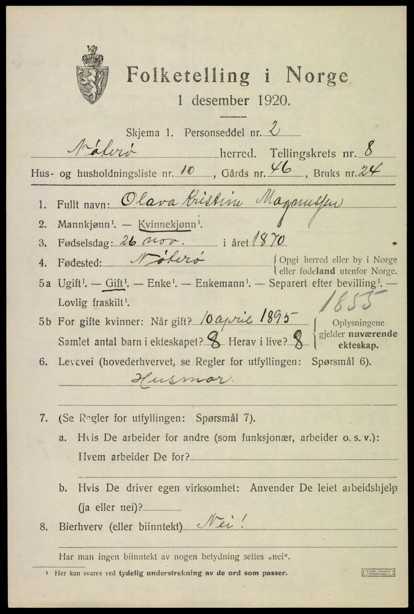 SAKO, Folketelling 1920 for 0722 Nøtterøy herred, 1920, s. 10477