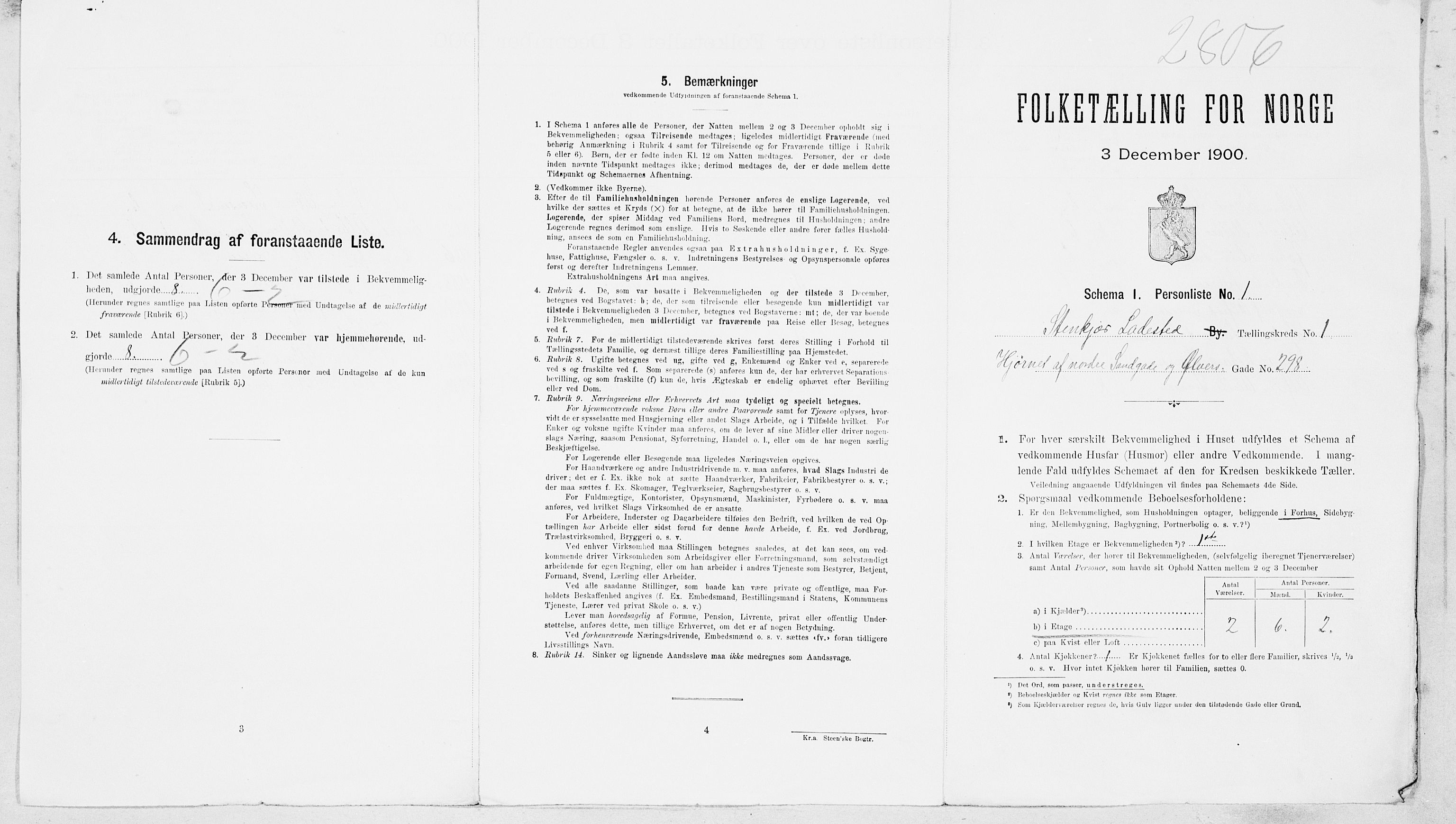 SAT, Folketelling 1900 for 1702 Steinkjer ladested, 1900, s. 20